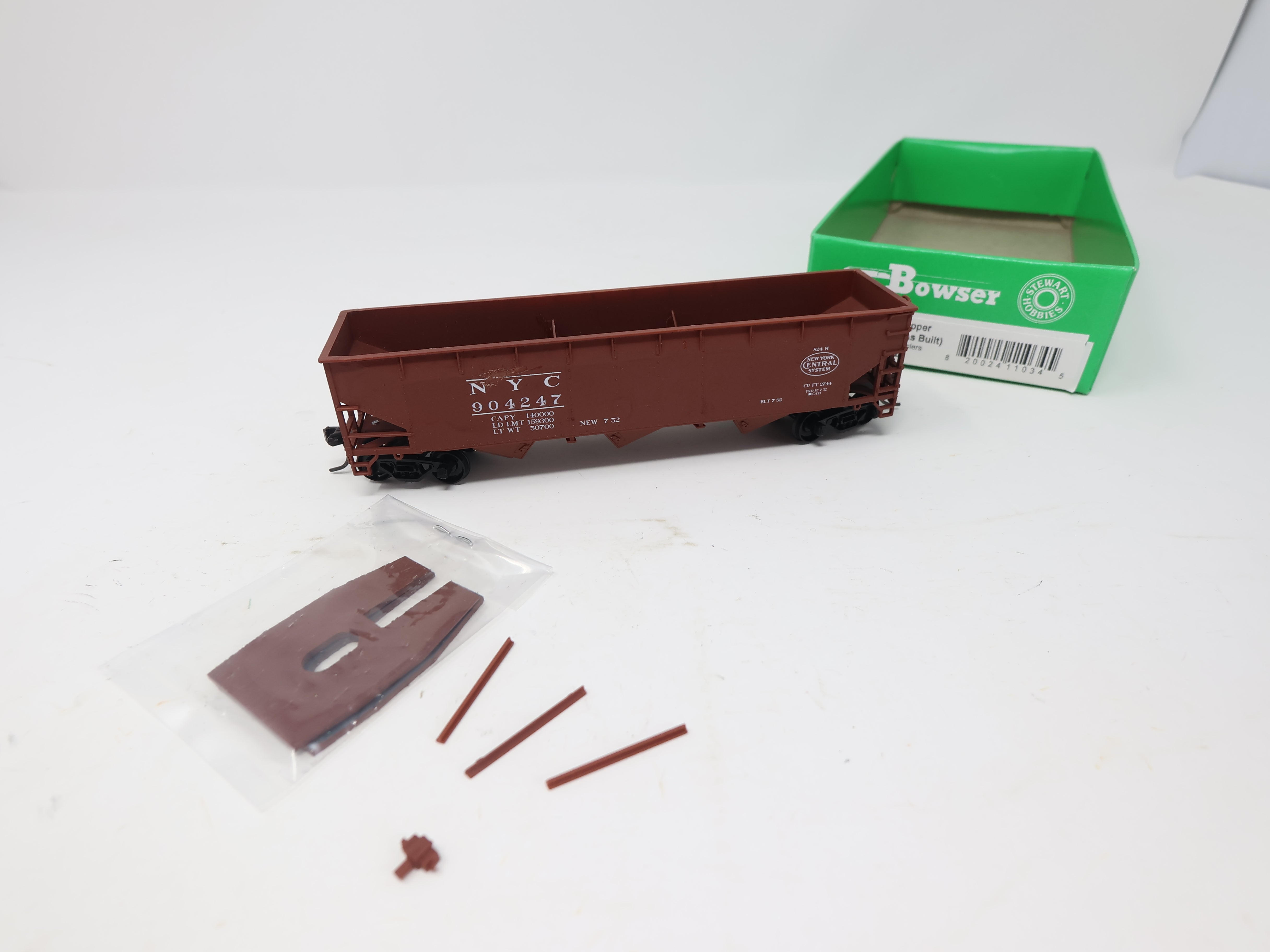 USED Bowser HO Scale, 3 Bay Hopper, New York Central NYC #904247