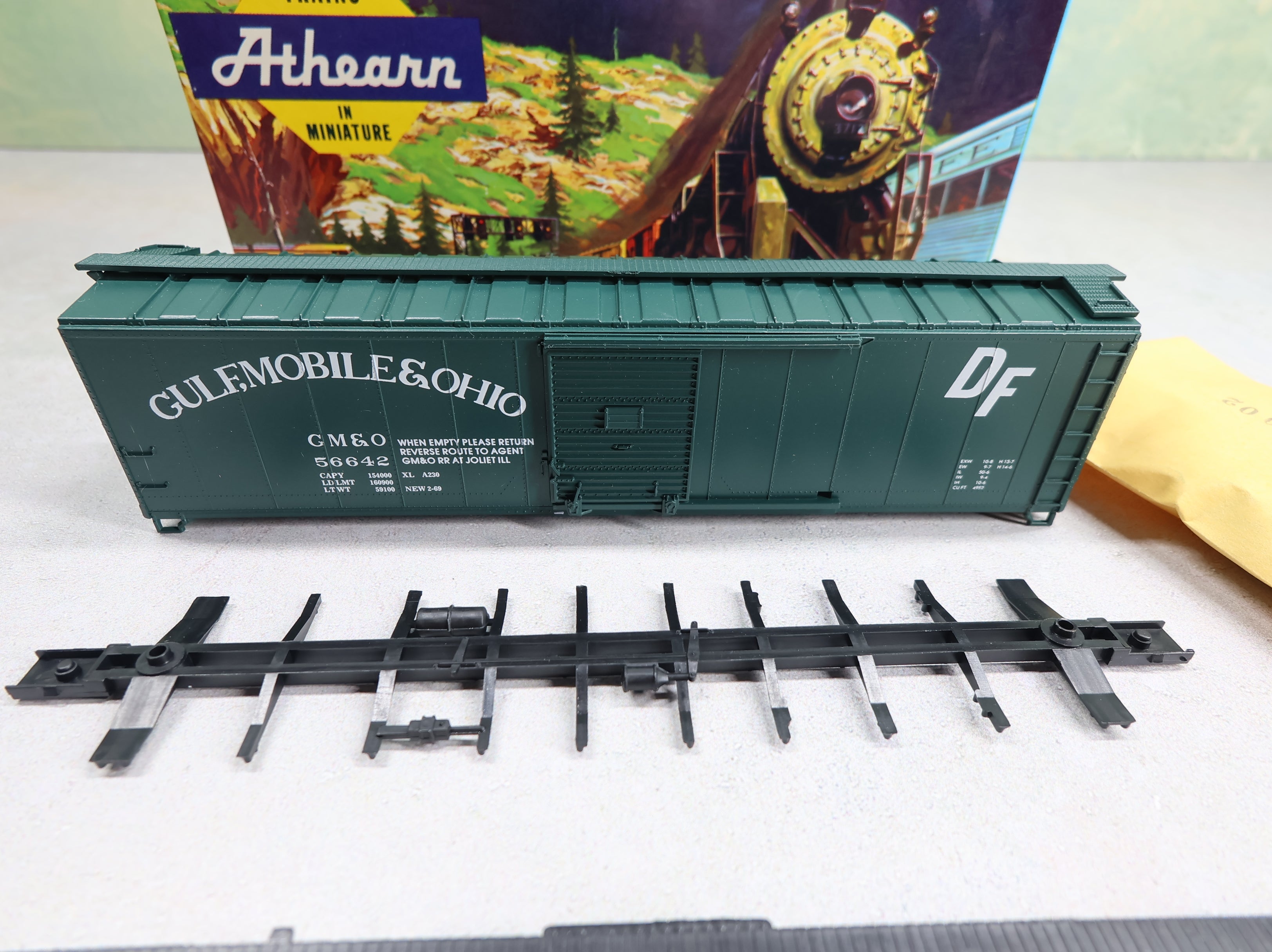 USED Athearn HO Scale 50' Box Car Gulf Mobile & Ohio GM&O #56642 Rail Runner KIT