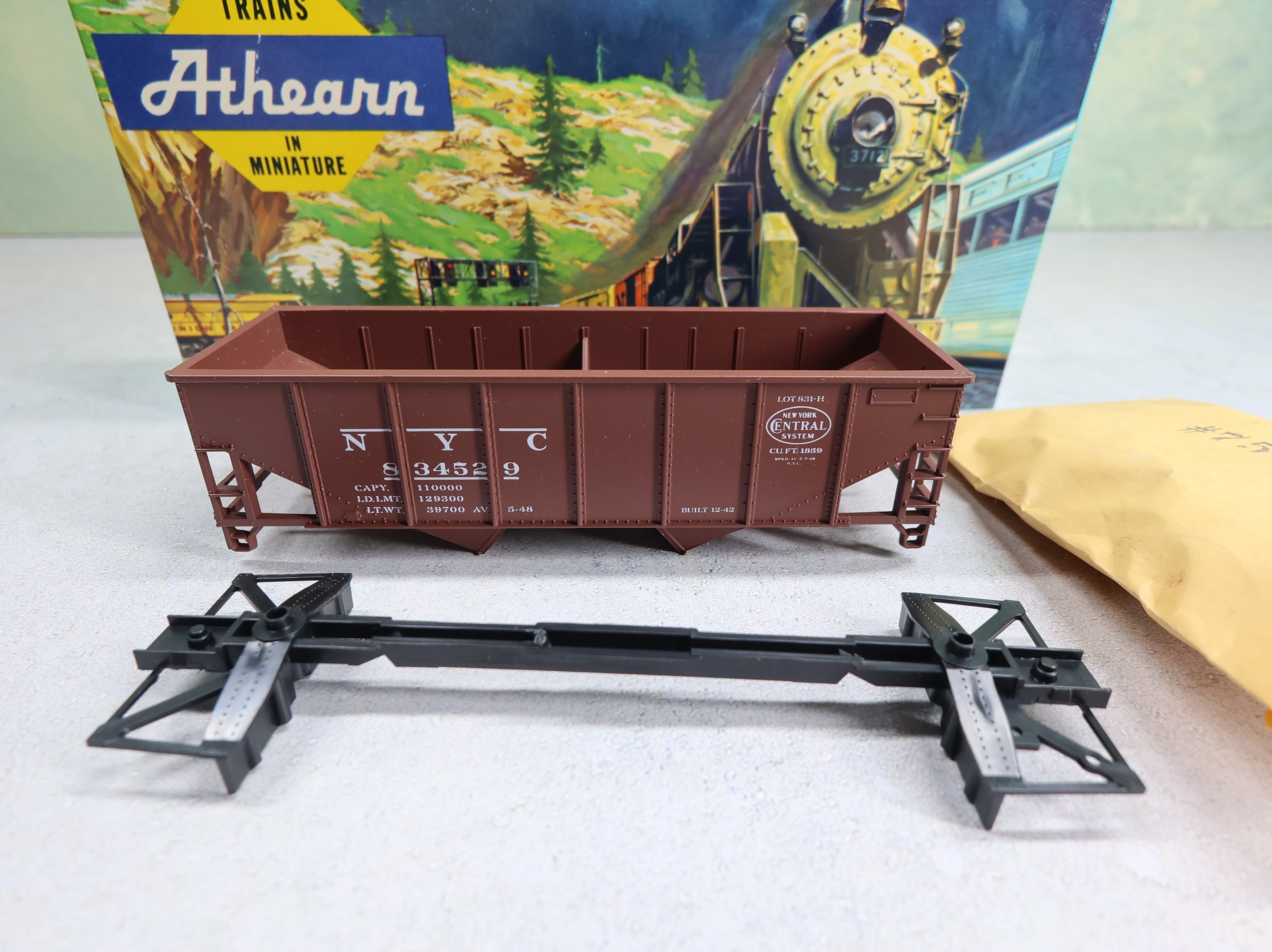 USED Athearn 5443 HO Scale 34' Ribside Hopper New York Central NYC #834529 KIT