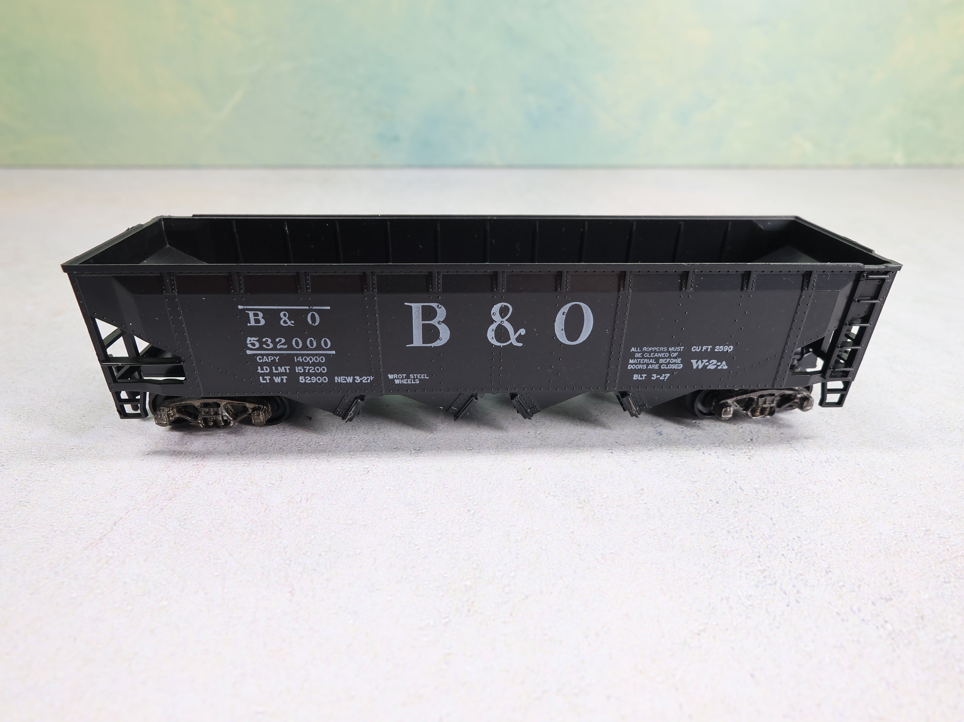 USED Athearn 1753 HO Scale 70 Ton Operating Quad Hopper Baltimore and Ohio B&O #532000