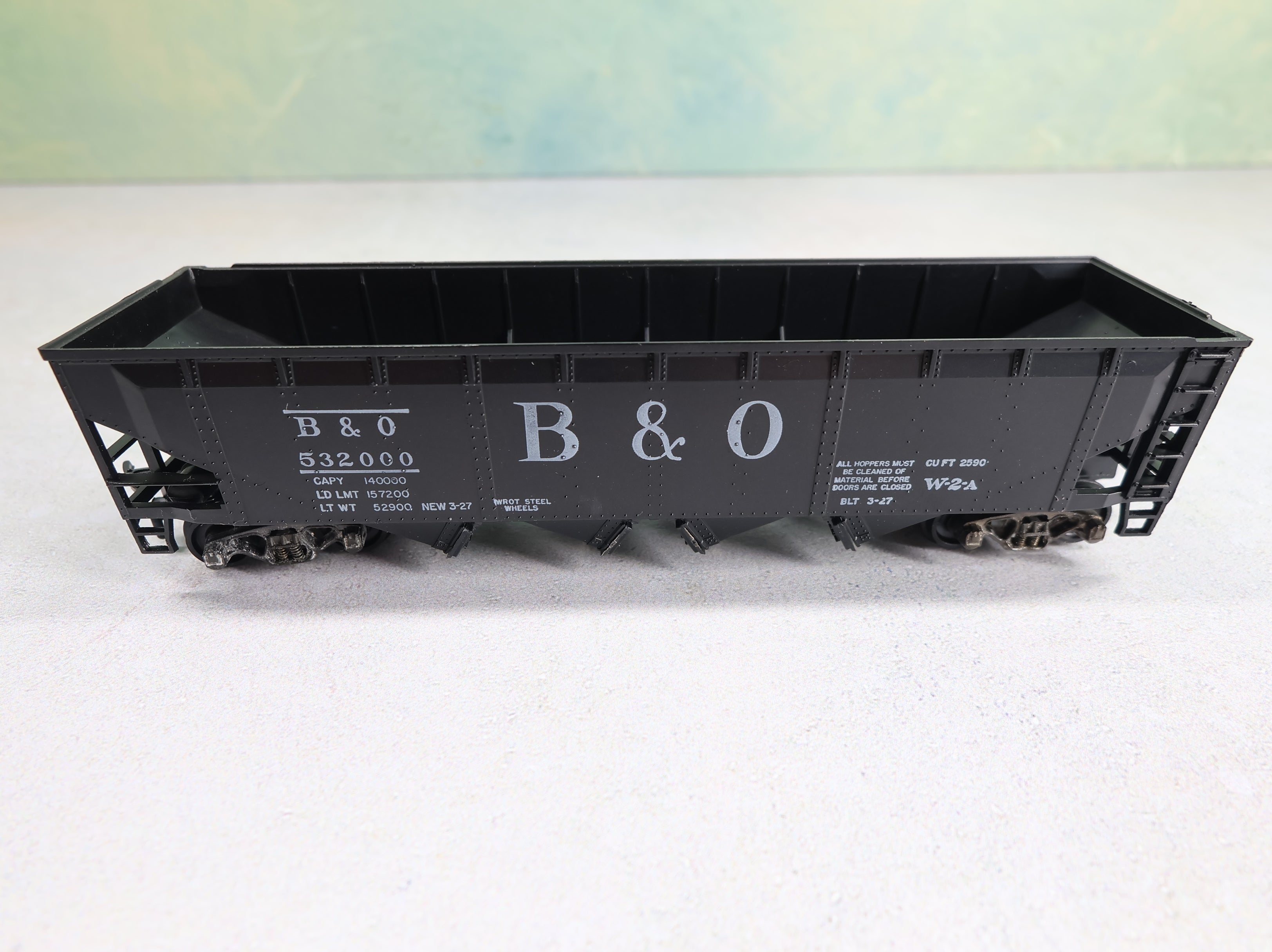 USED Athearn 1753 HO Scale 70 Ton Operating Quad Hopper Baltimore and Ohio B&O #532000