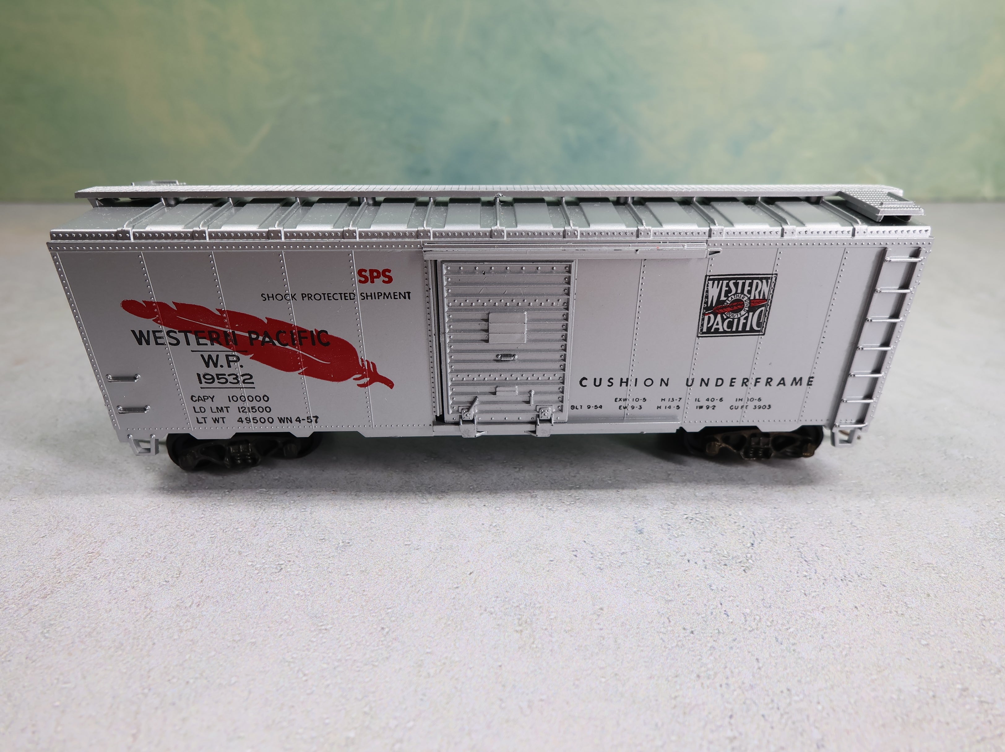 USED Athearn HO Scale 40' Steel Box Car Western Pacific WP #19532