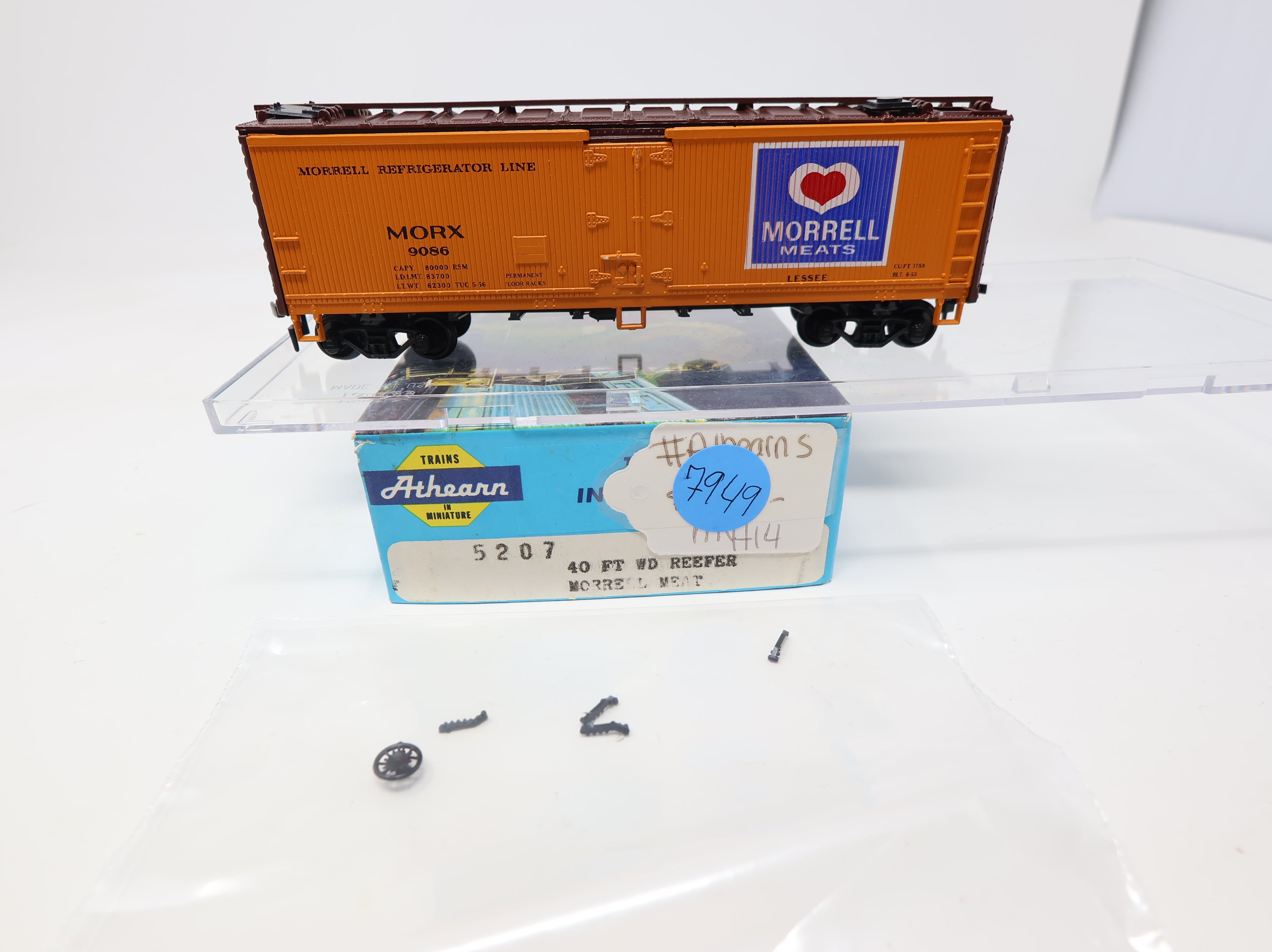 USED Athearn HO Scale Wooden Reefer Morrell Meats MORX #9086