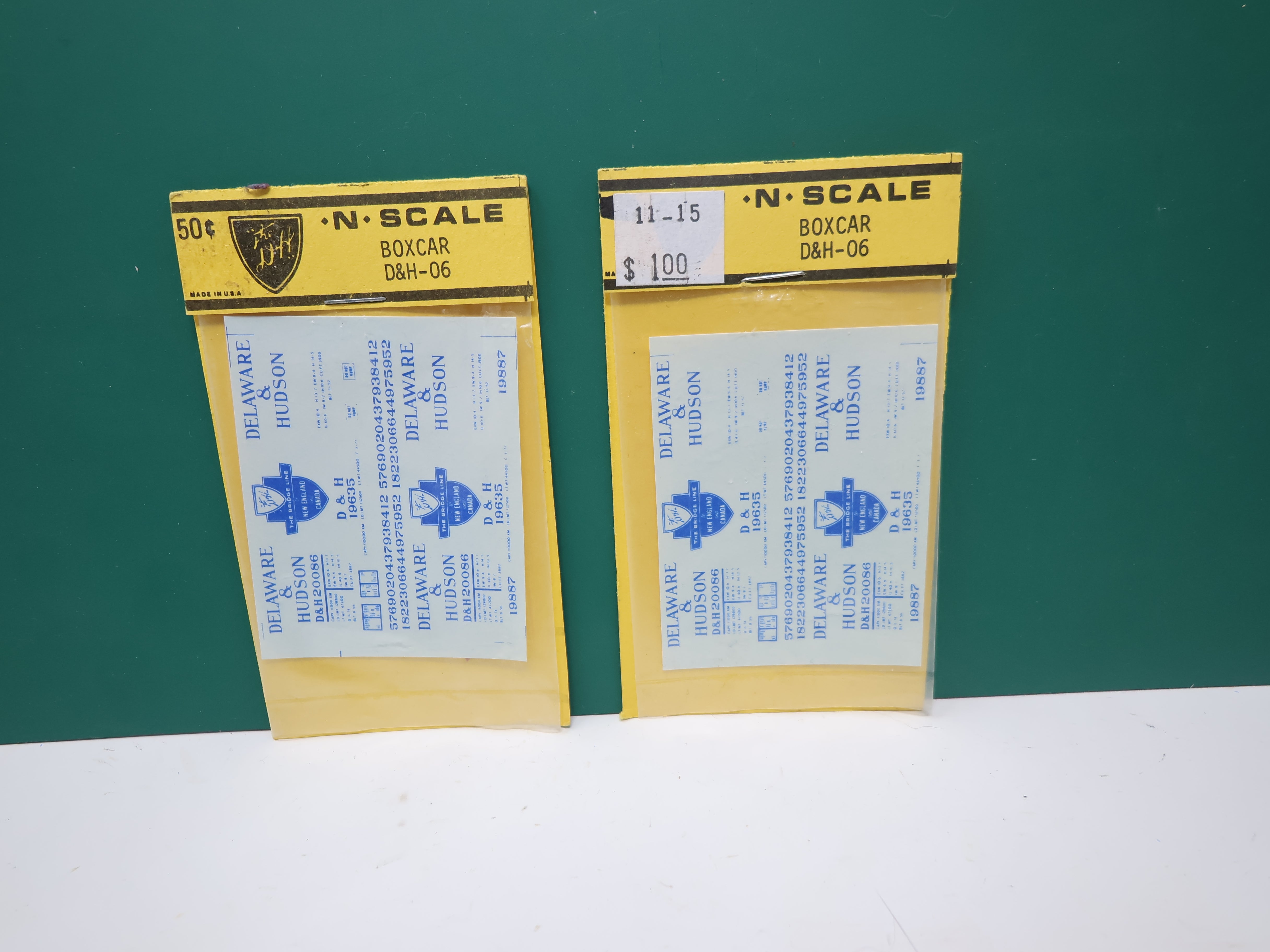 USED Northeast Decals N Scale, Lot of 2 packs of D&H Box Car Decals