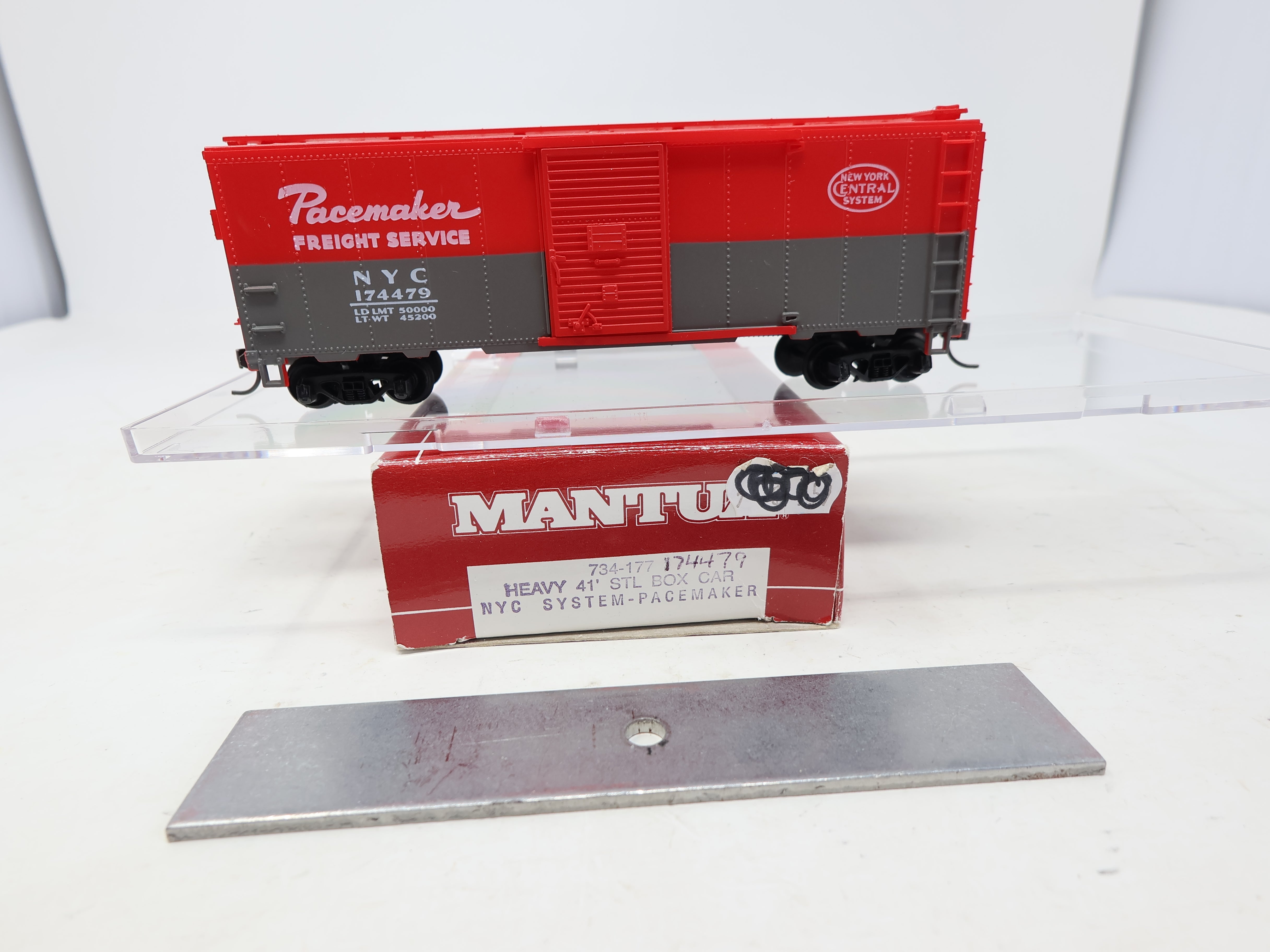 USED Mantua 734-177 HO Scale, Heavy 41' STL Box Car, New York Central NYC #174479, Pacemaker