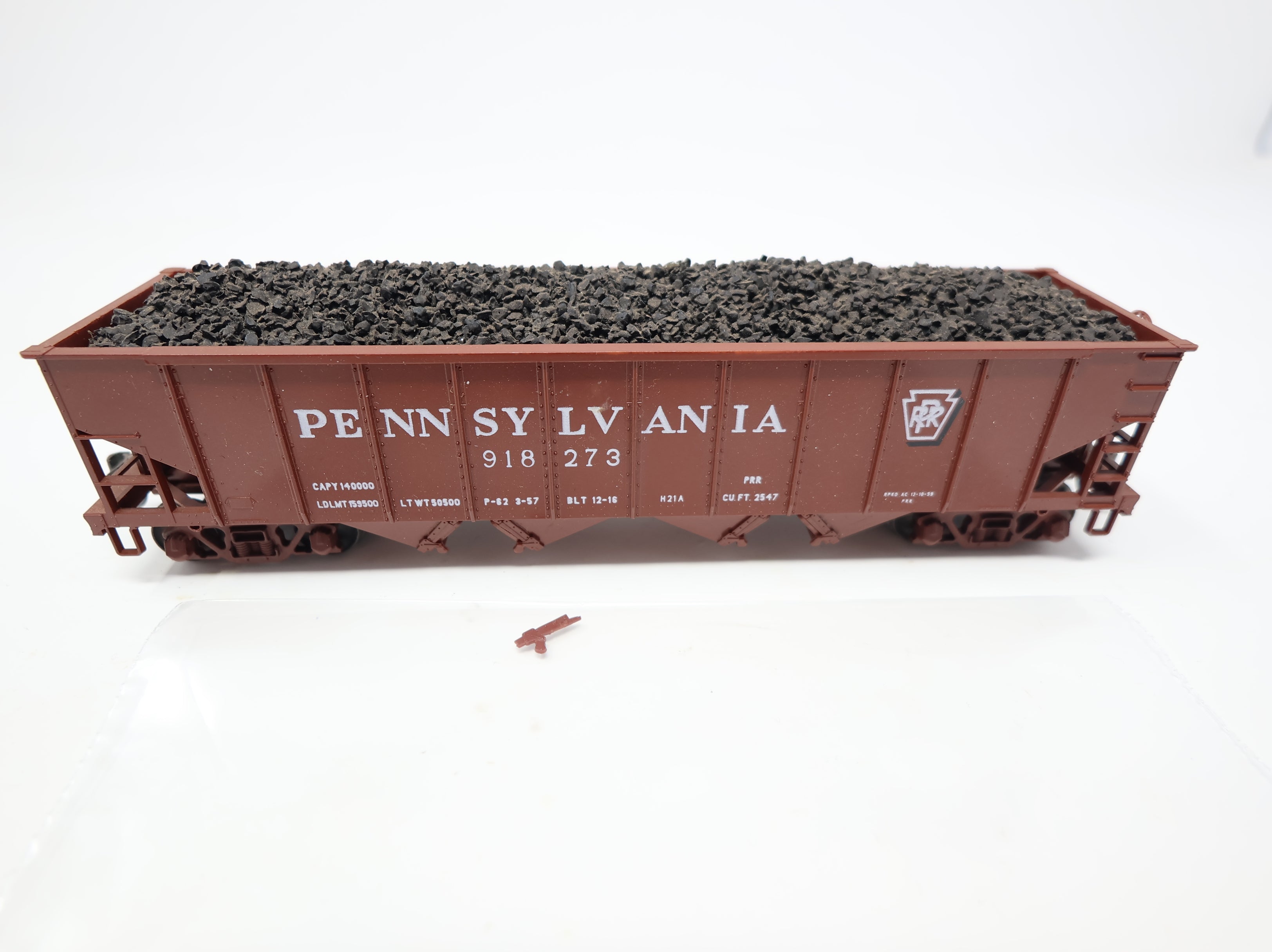 USED Bowser HO Scale H21a 70 Ton Open Bay Hopper w/ Coal Load Pennsylvania PRR #918273