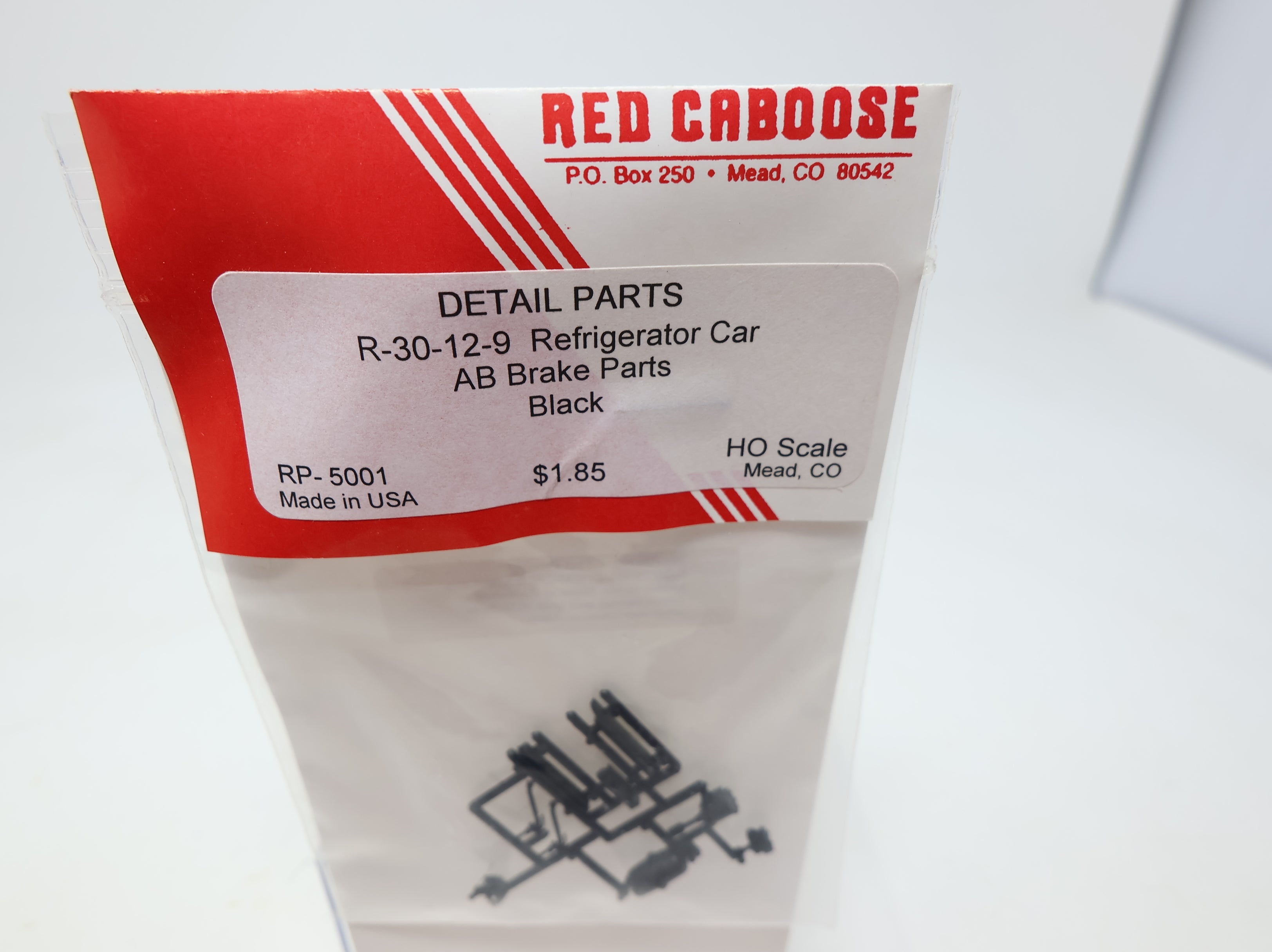 Red Caboose RP-5001 HO Scale Refrigerator Car AB Brake Detail Parts Black