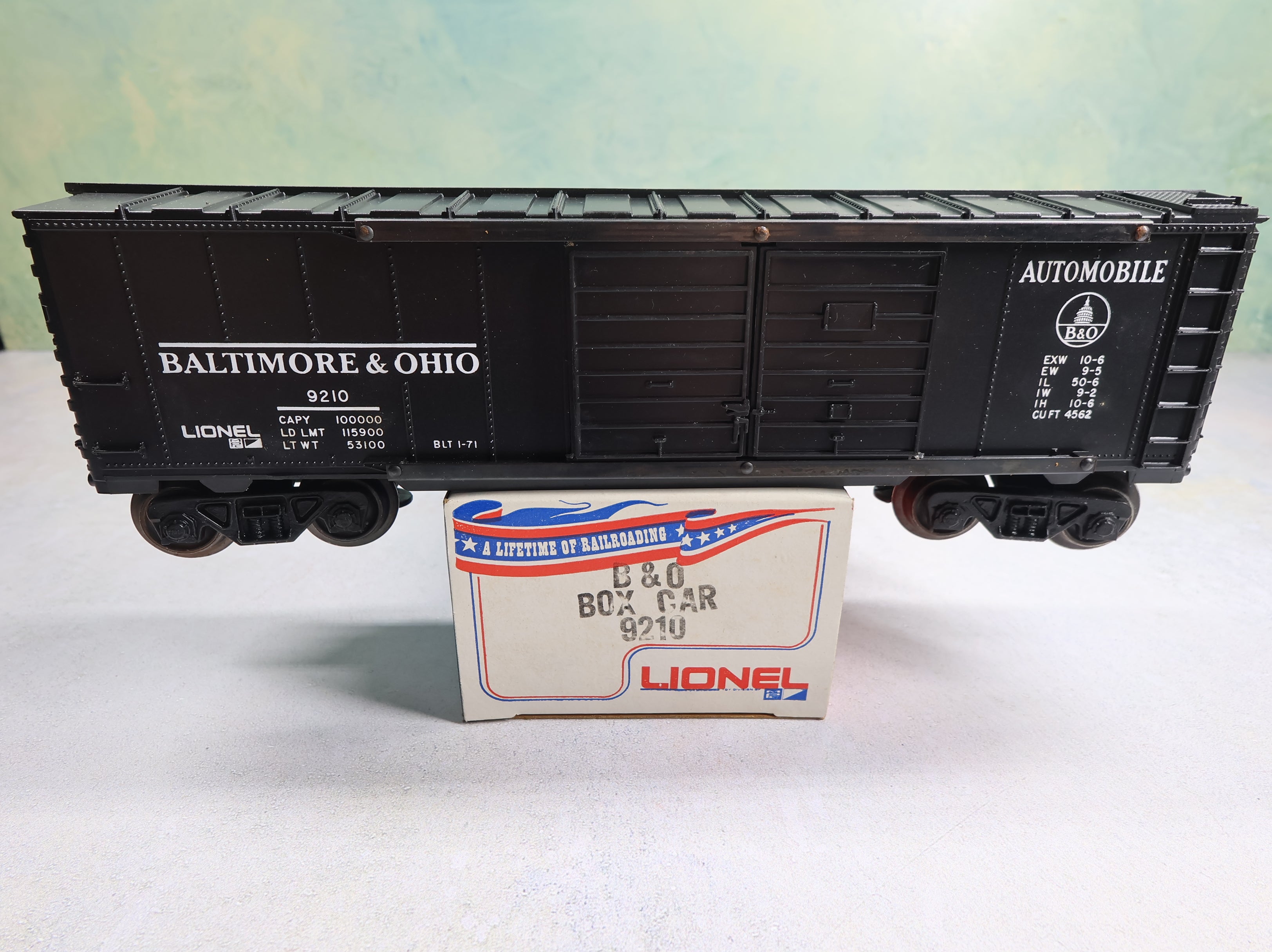 USED Lionel 9210 O Box Car Baltimore and Ohio B&O #9210