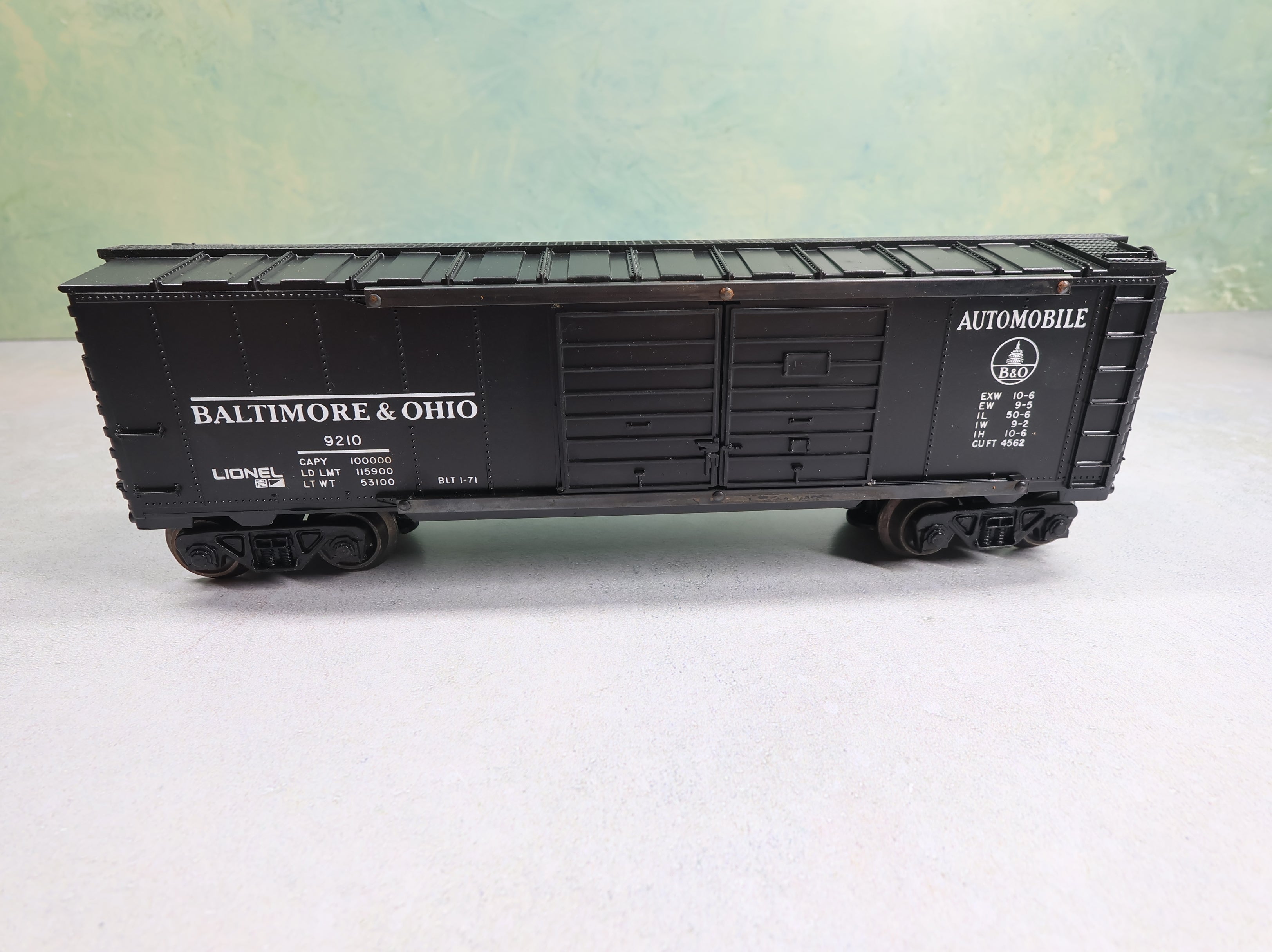 USED Lionel 9210 O Box Car Baltimore and Ohio B&O #9210