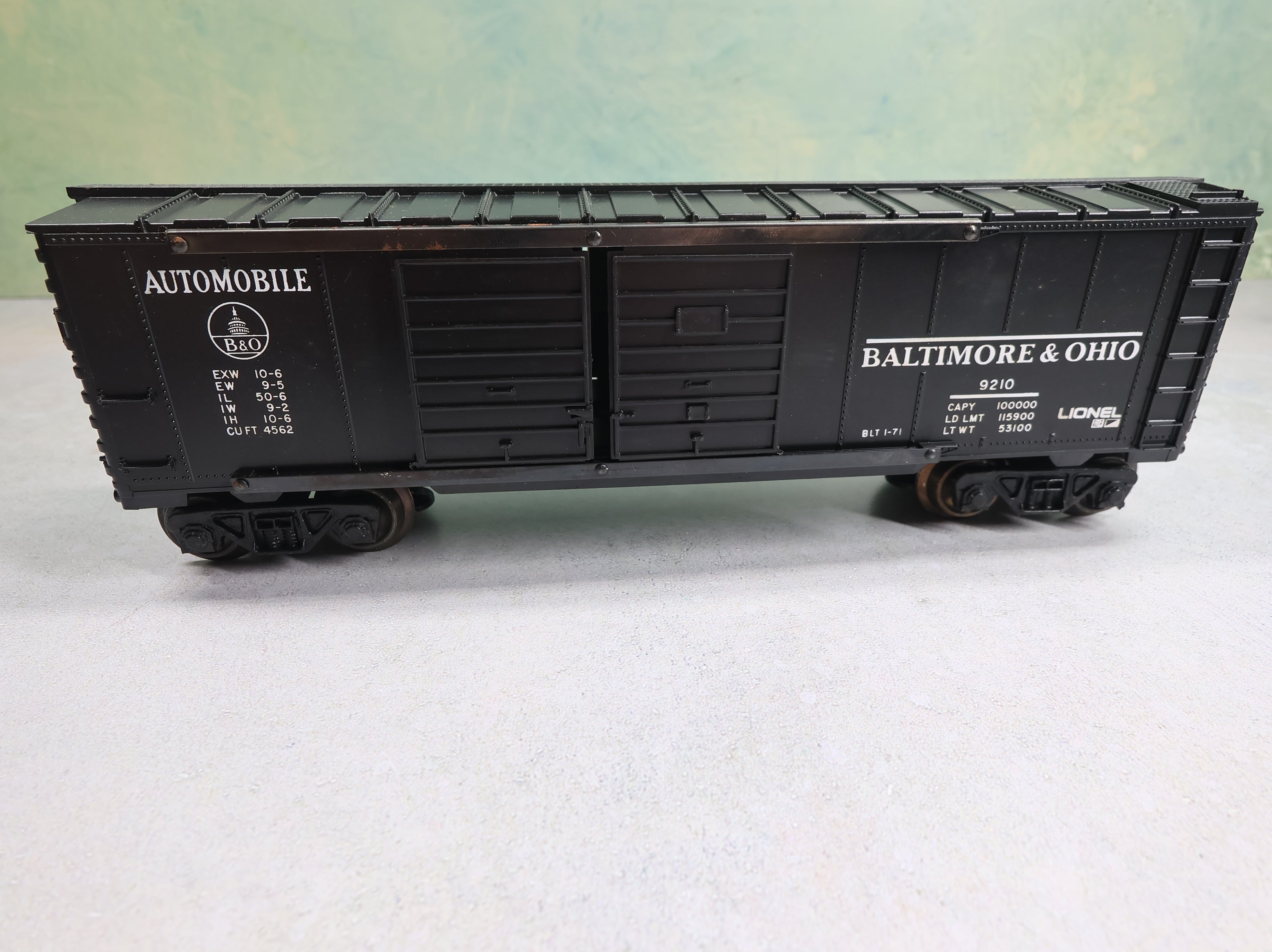 USED Lionel 9210 O Box Car Baltimore and Ohio B&O #9210