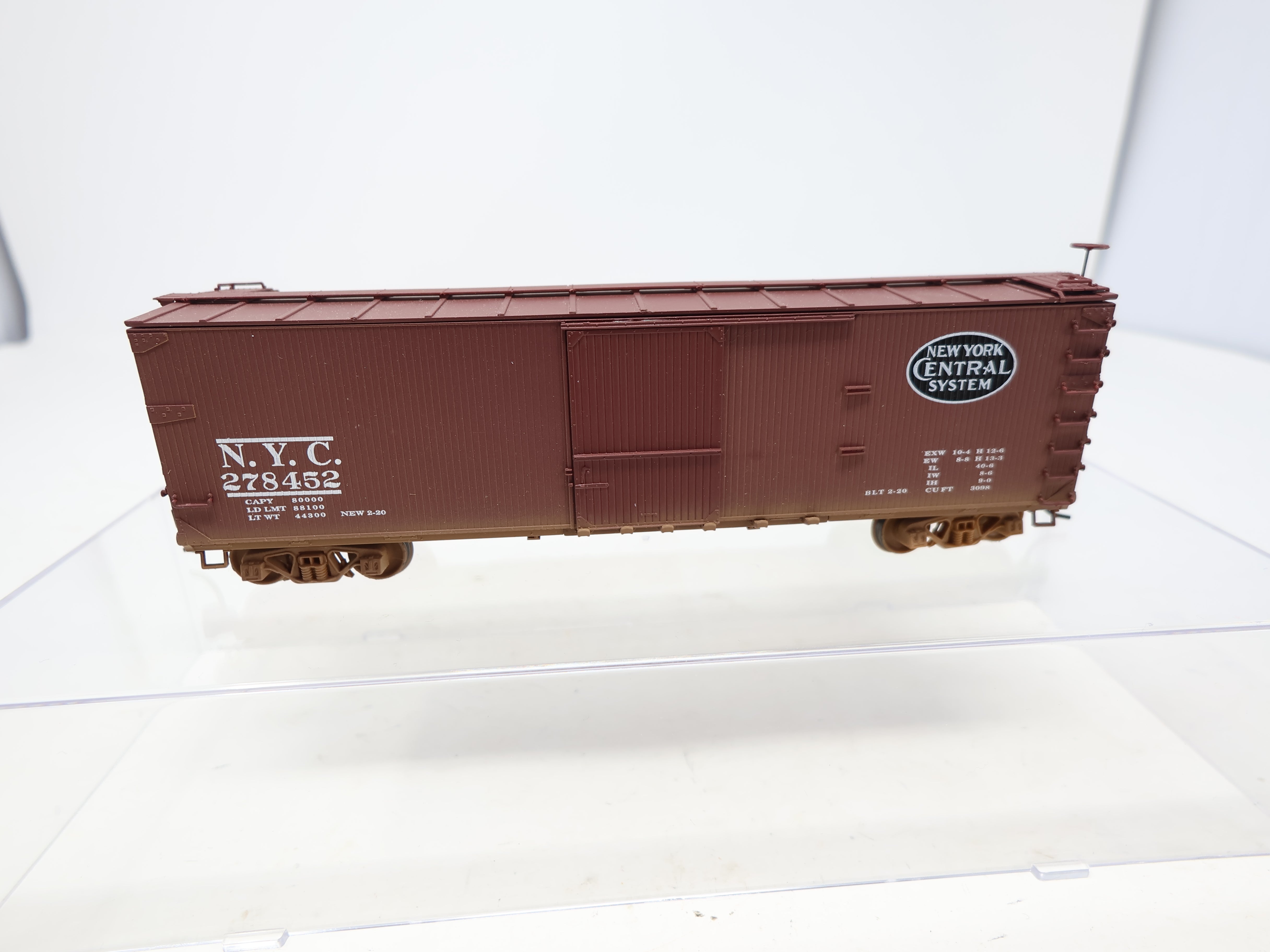 USED ERTL 4988 HO Scale, 50' USRA Double Sheathed Box Car, New York Central NYC #278452, Weathered