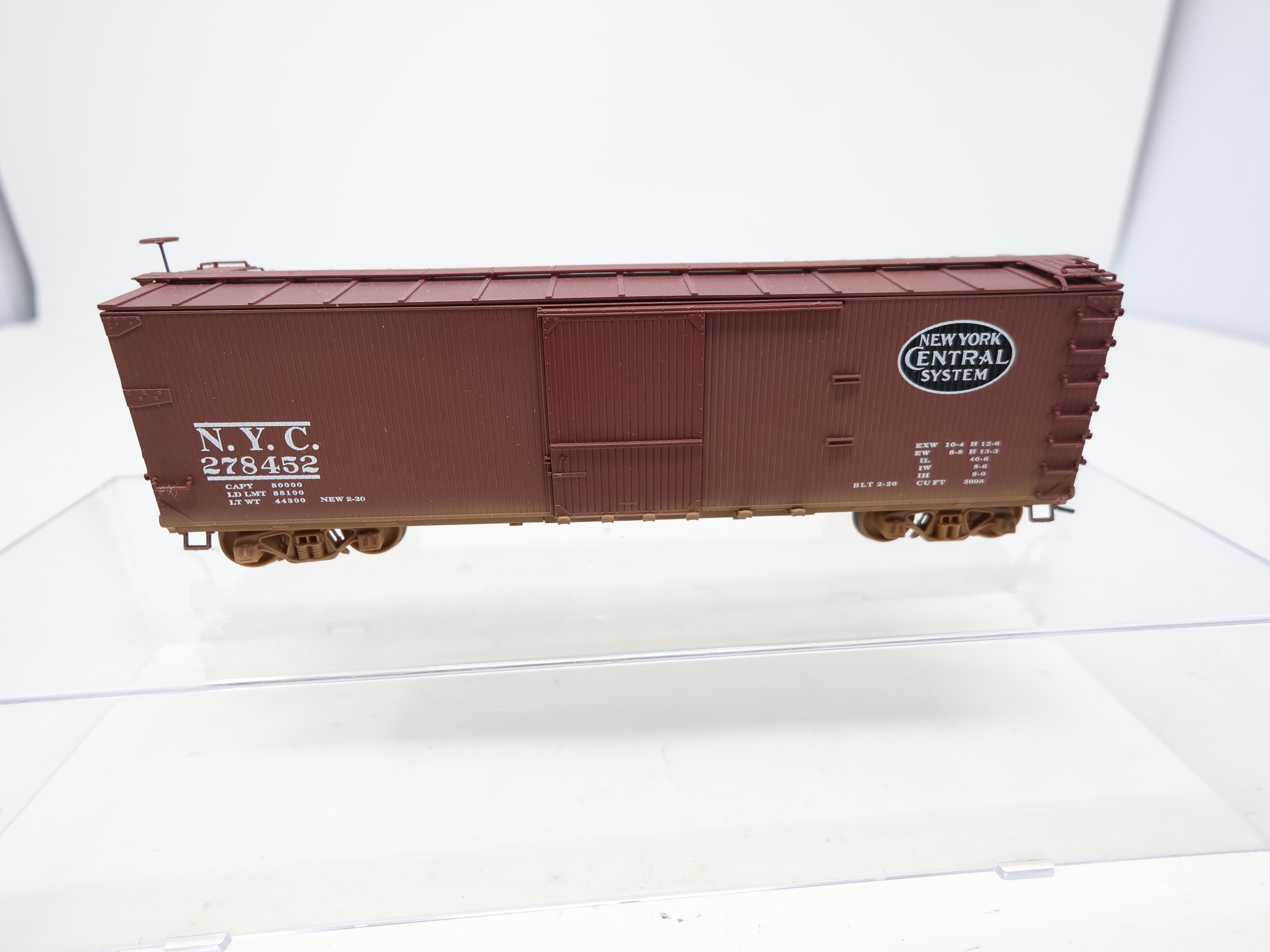 USED ERTL 4988 HO Scale, 50' USRA Double Sheathed Box Car, New York Central NYC #278452, Weathered