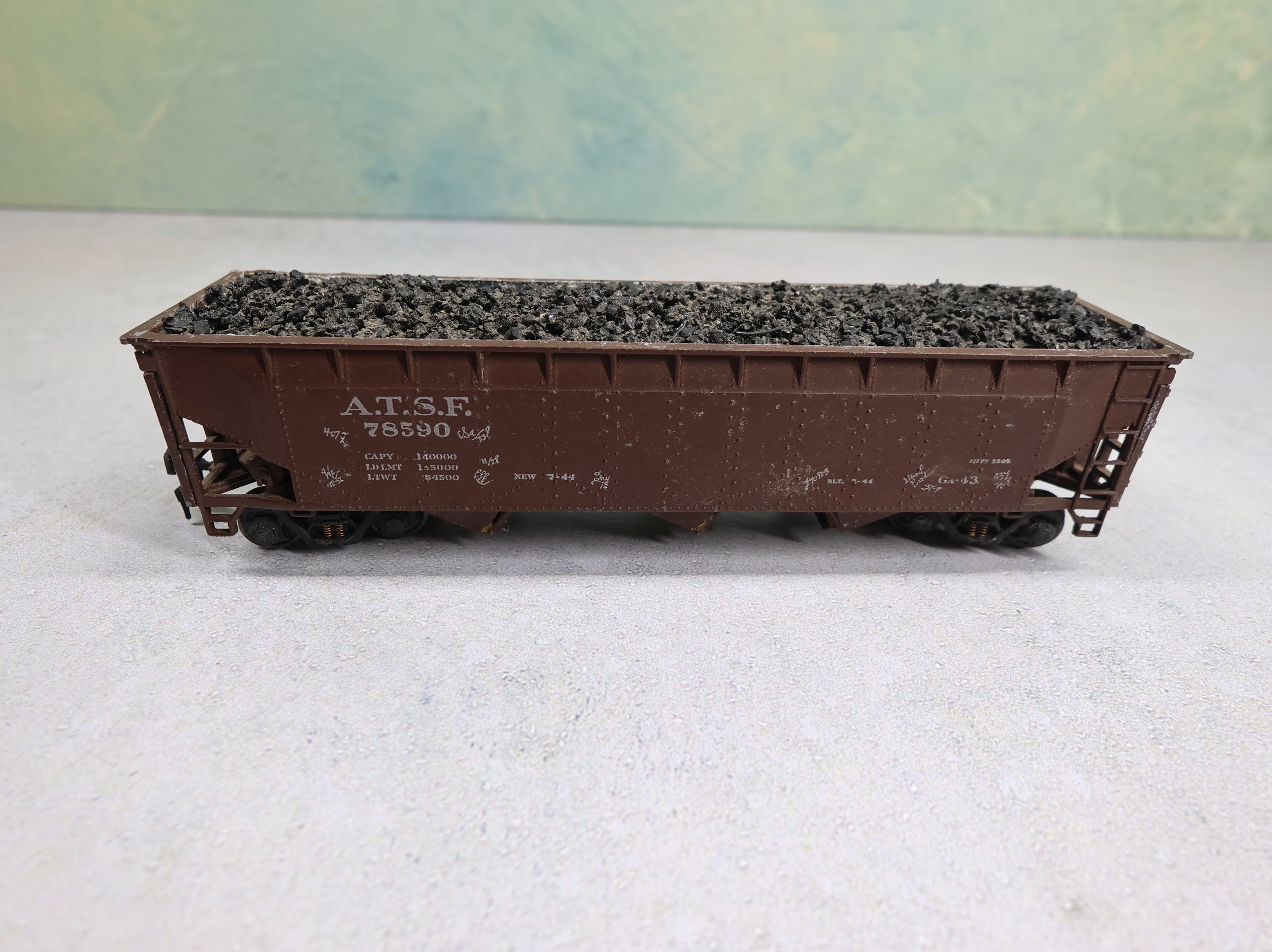 USED Ulrich HO Scale 70 Ton Quad Hopper Santa Fe ATSF #78590 Metal