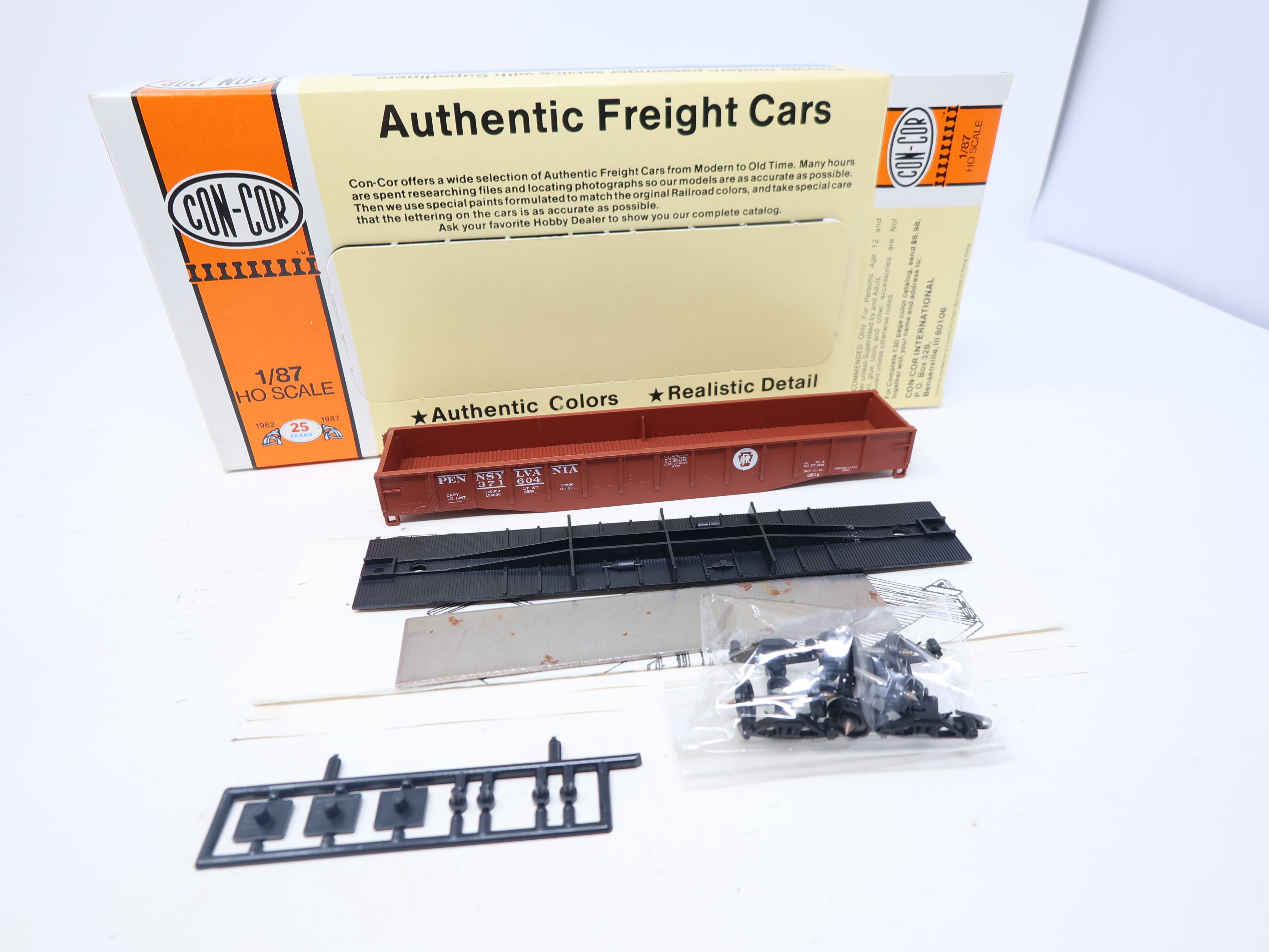 USED Con-Cor HO Scale, 54' Mill Gondola, Pennsylvania PRR #371604 (KIT)