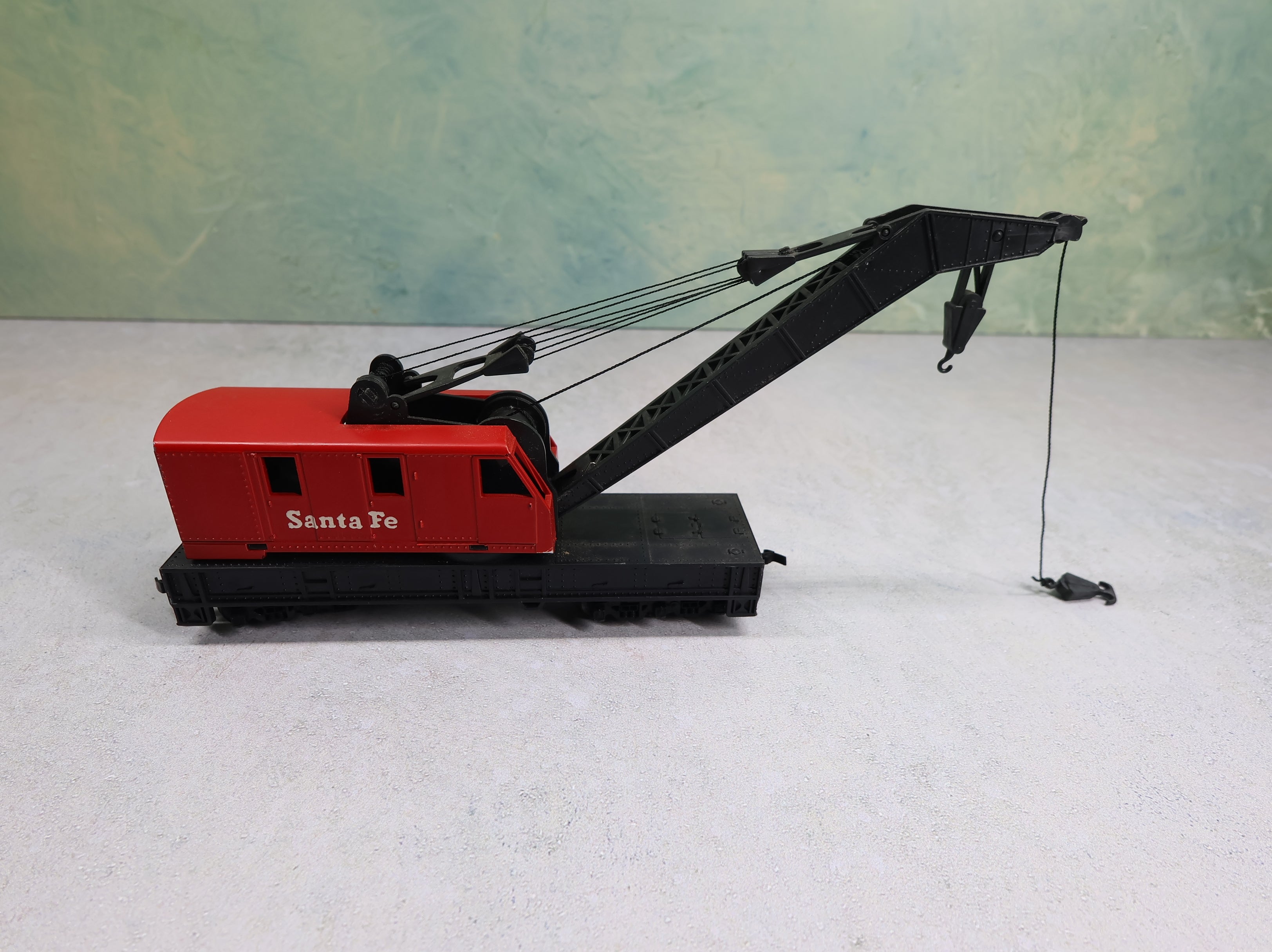 USED Tyco HO Scale MOW Crane Car Santa Fe