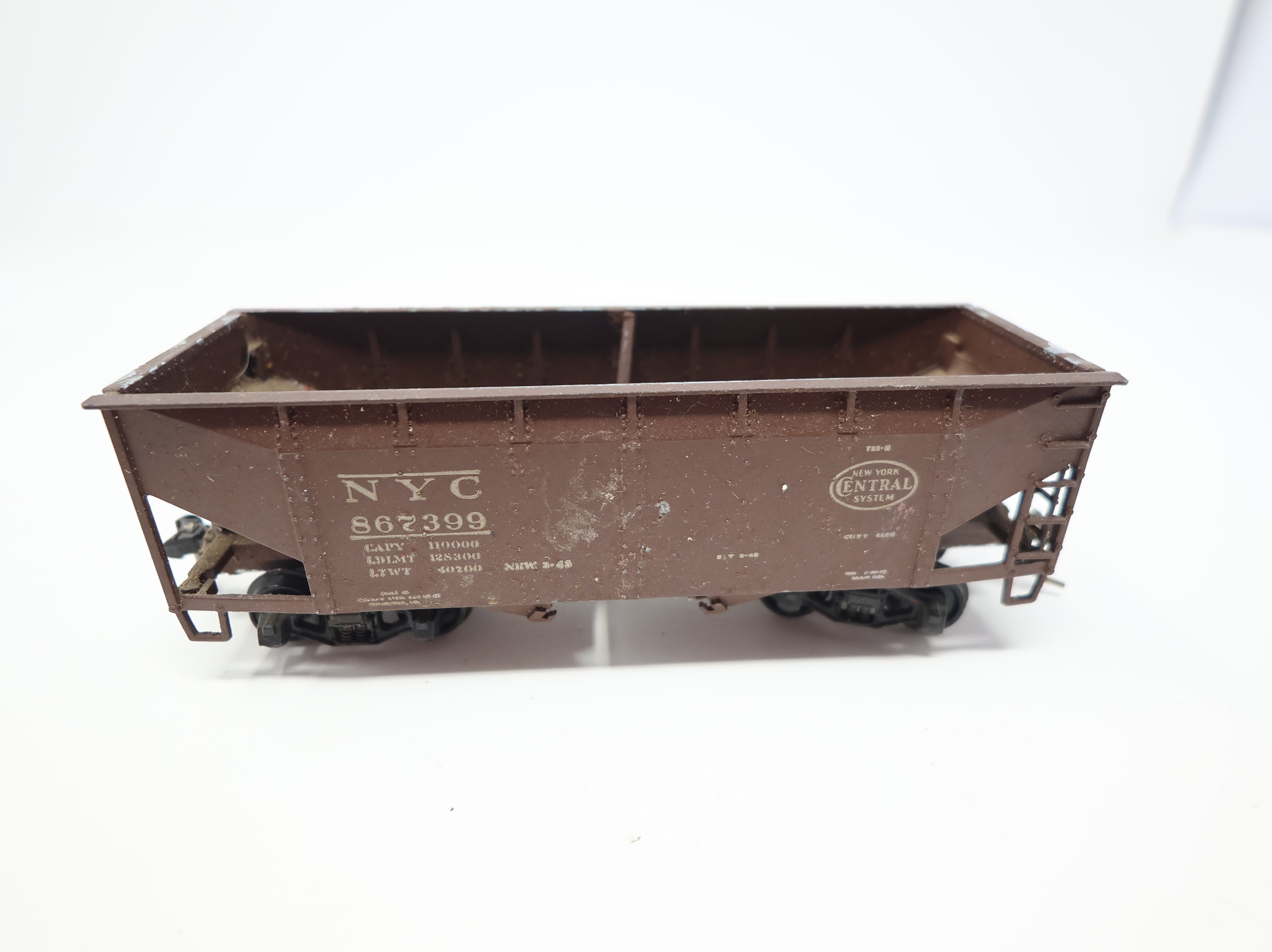 USED HO Scale 2 Bay Hopper (metal) New York Central NYC #867399