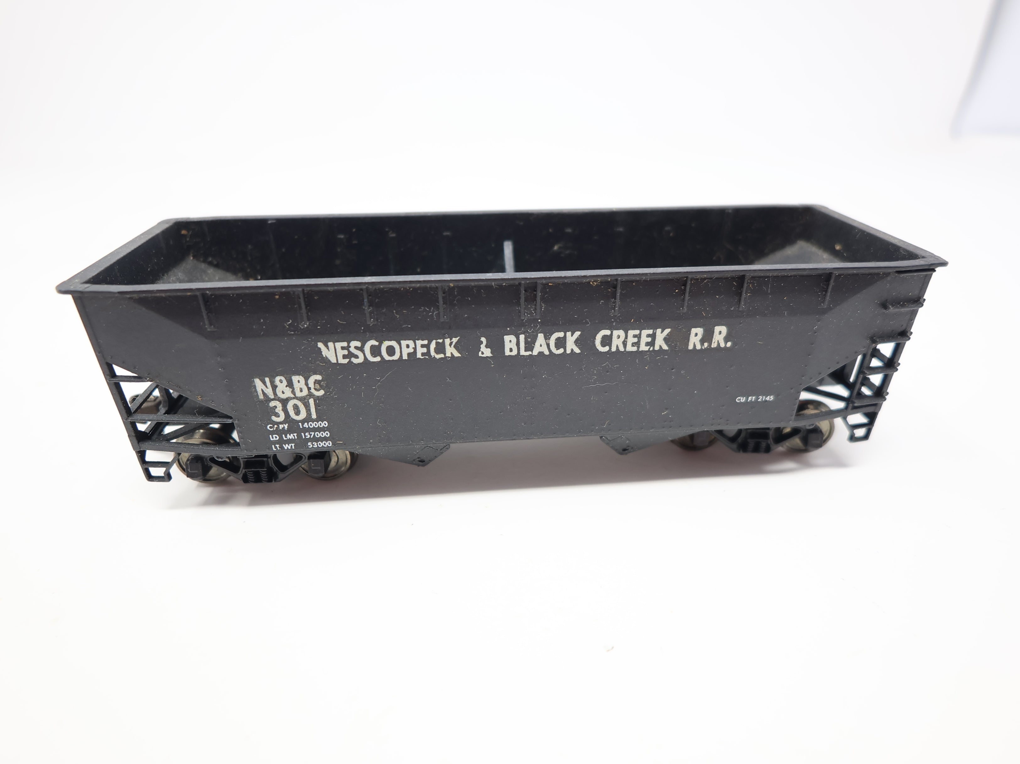 USED Atlas HO Scale 2 Bay Hopper Nescopeck & Black Creek RR N&BC #301 Decal