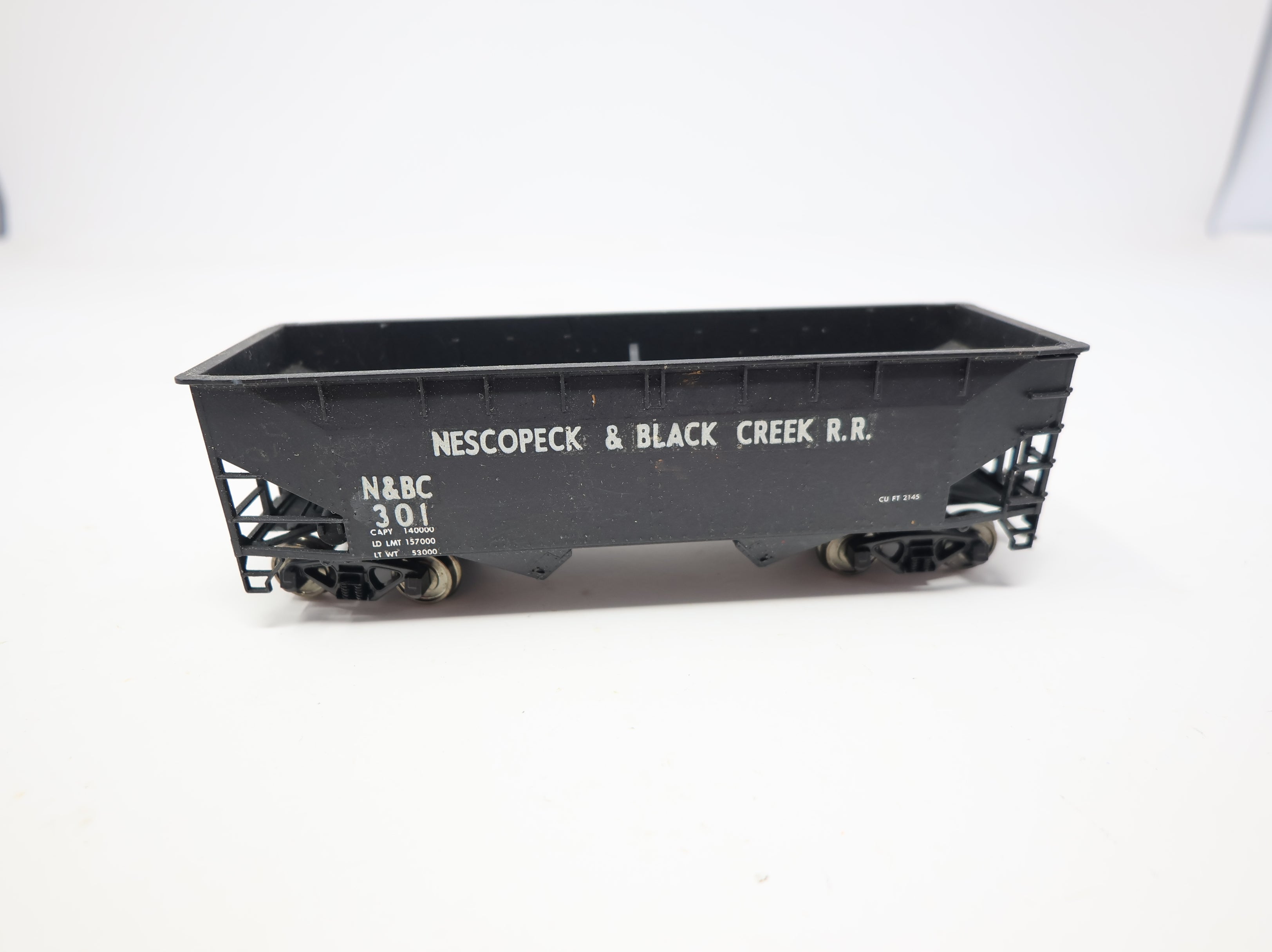 USED Atlas HO Scale 2 Bay Hopper Nescopeck & Black Creek RR N&BC #301 Decal