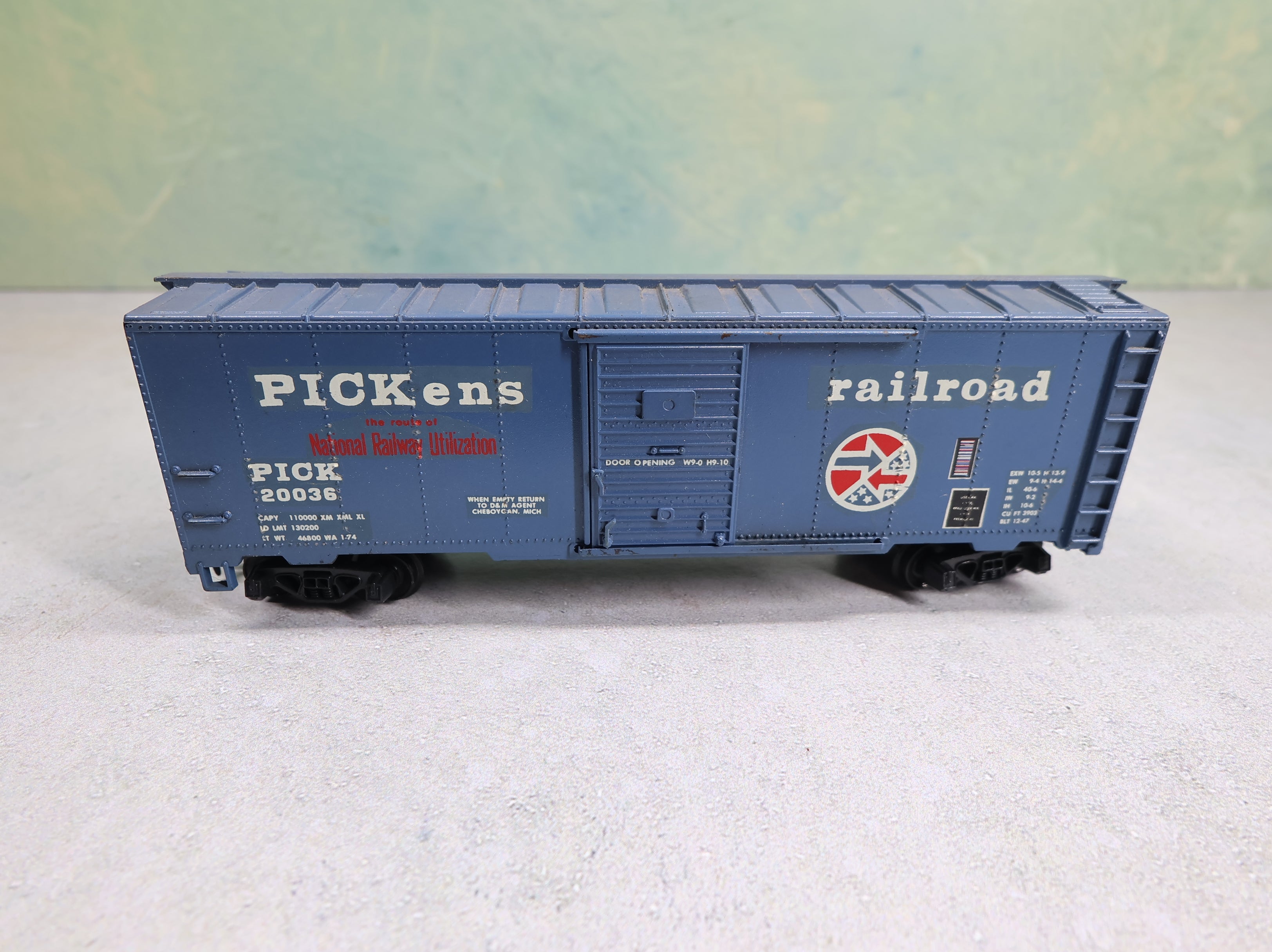 USED Mantua HO Scale 40' Steel Box Car Pickens Railroad PICK #20036 Custom Decal