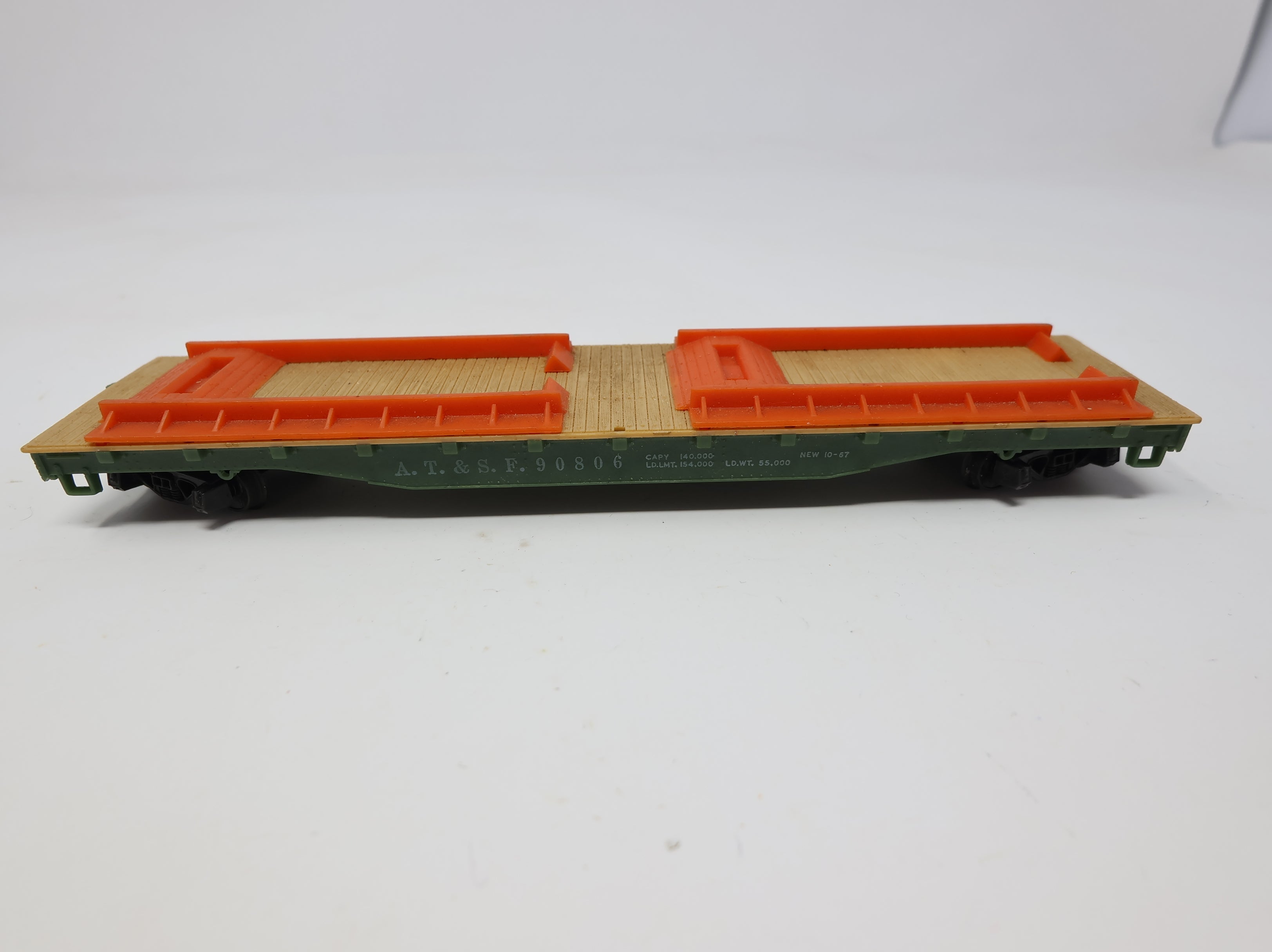 USED Tyco HO Scale Flat Car Santa Fe ATSF #90806