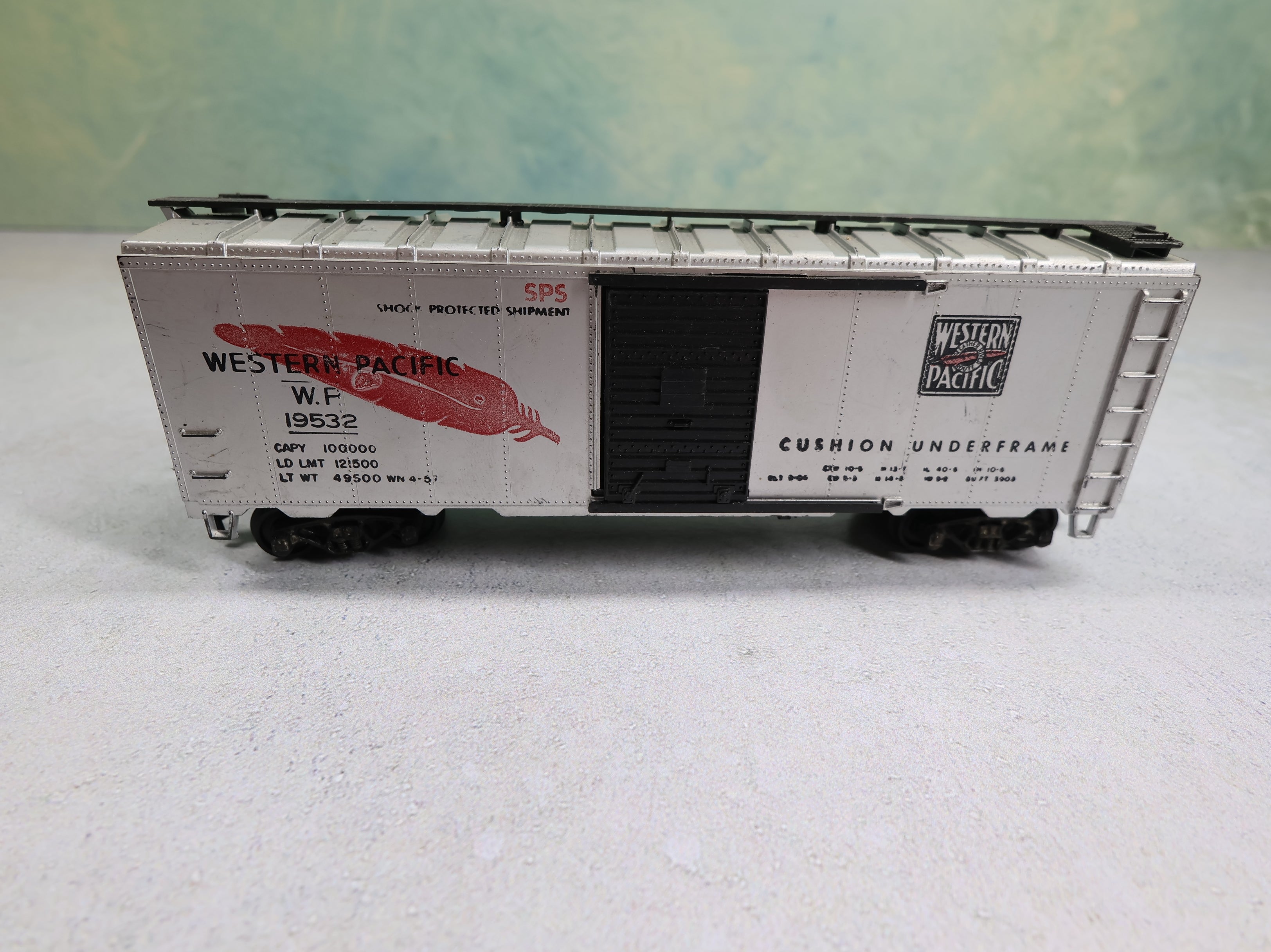 USED Athearn HO Scale 40' Steel Box Car Western Pacific WP #19532