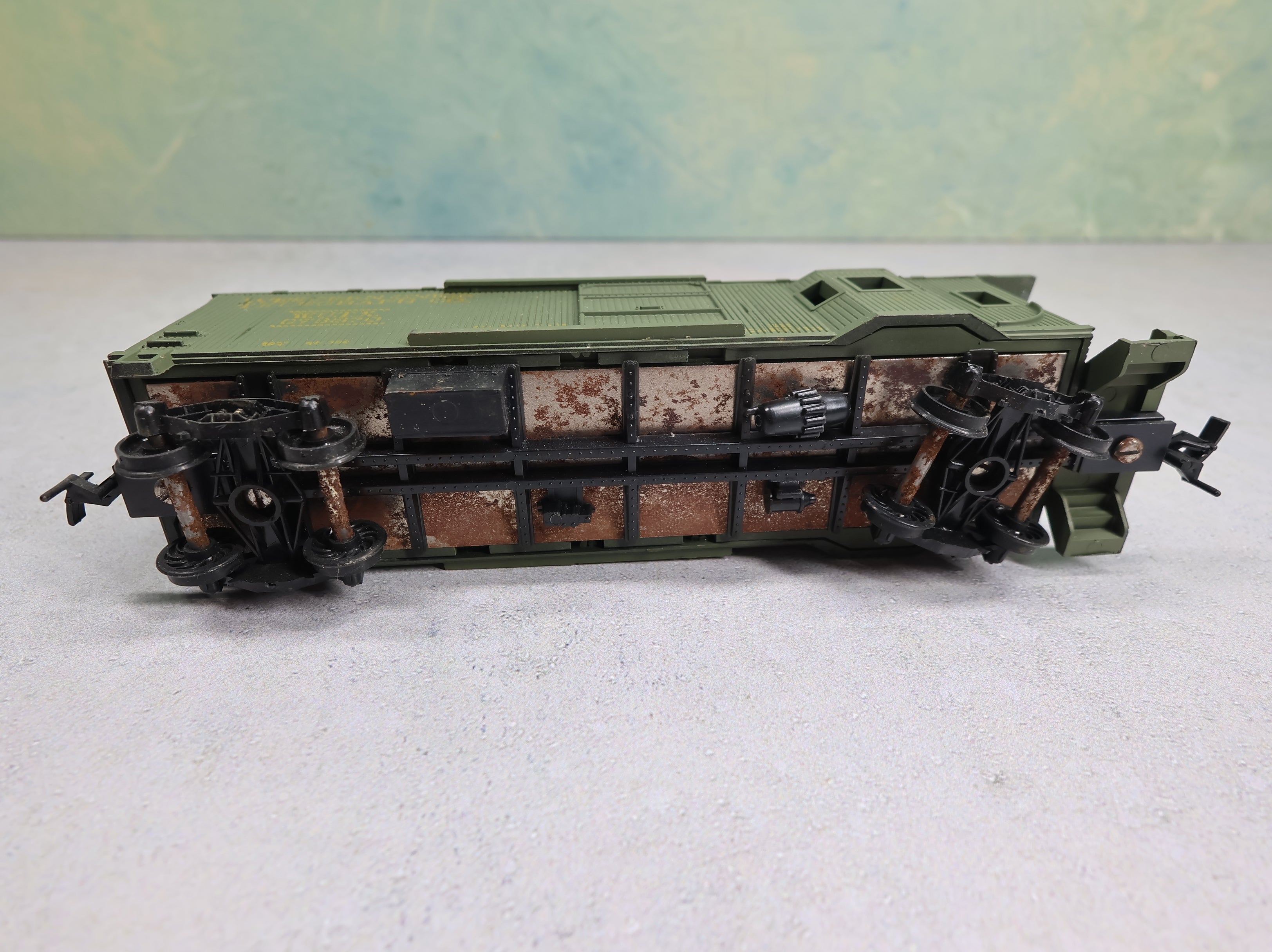 USED TRAIN MINIATURE HO Scale MOW Tool Car w/ Bay Window Western Union Telegraph Co #076870