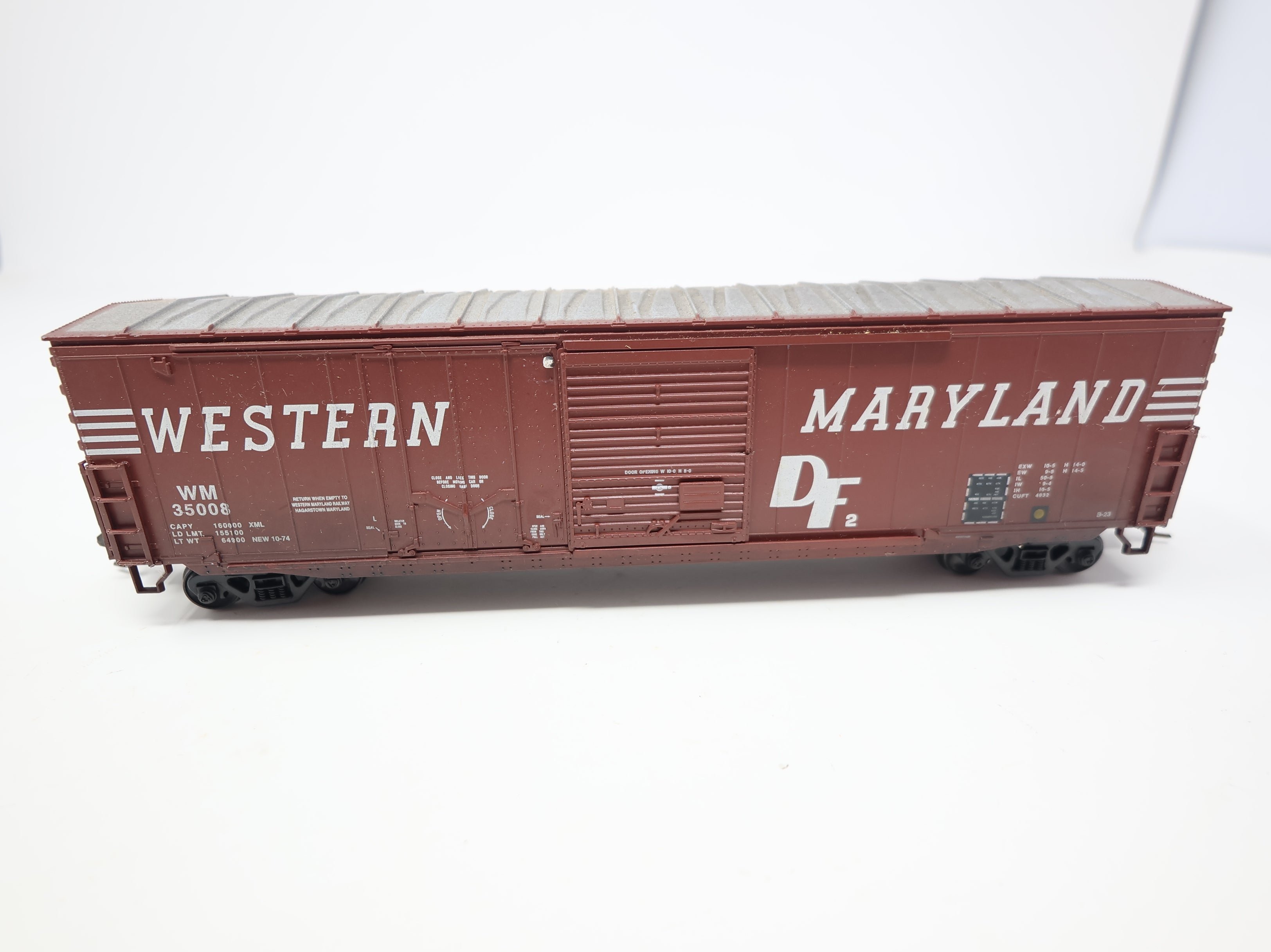 USED Athearn HO Scale Weathered 50' Box Car Western Maryland WM #35008