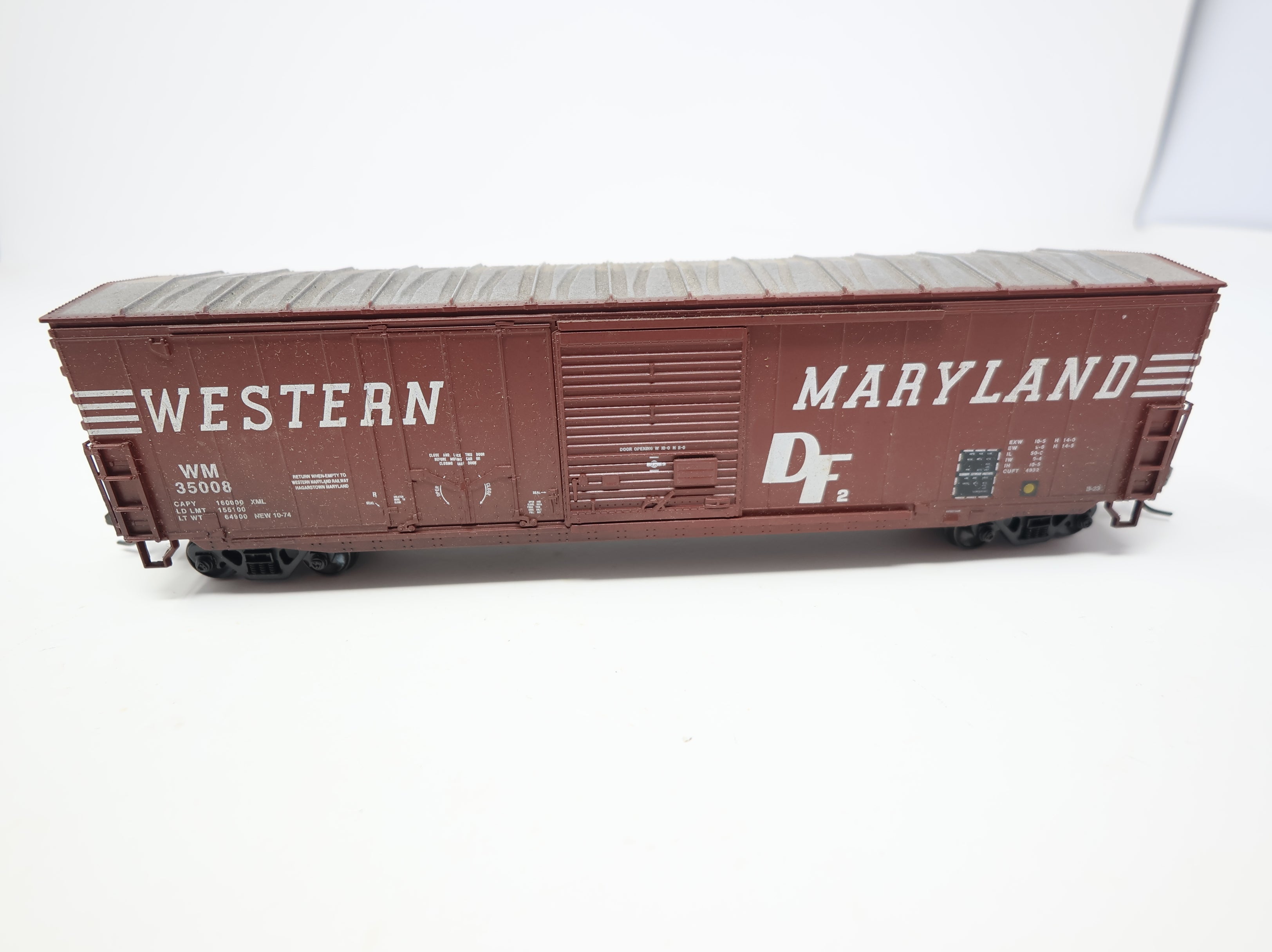 USED Athearn HO Scale Weathered 50' Box Car Western Maryland WM #35008