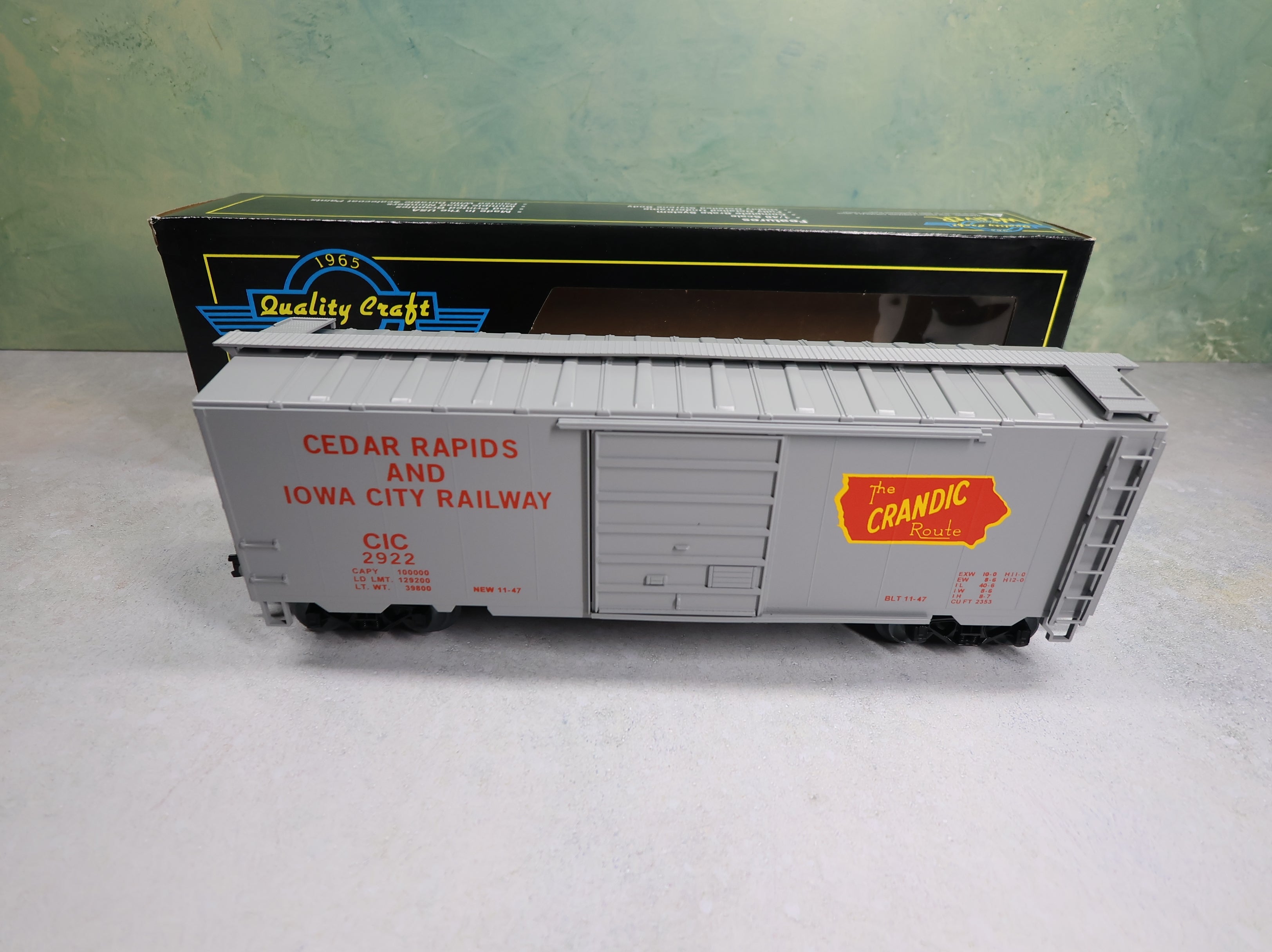 USED Weaver O 40' PS-1 Box Car Cedar Rapids & Iowa City CIC #2922