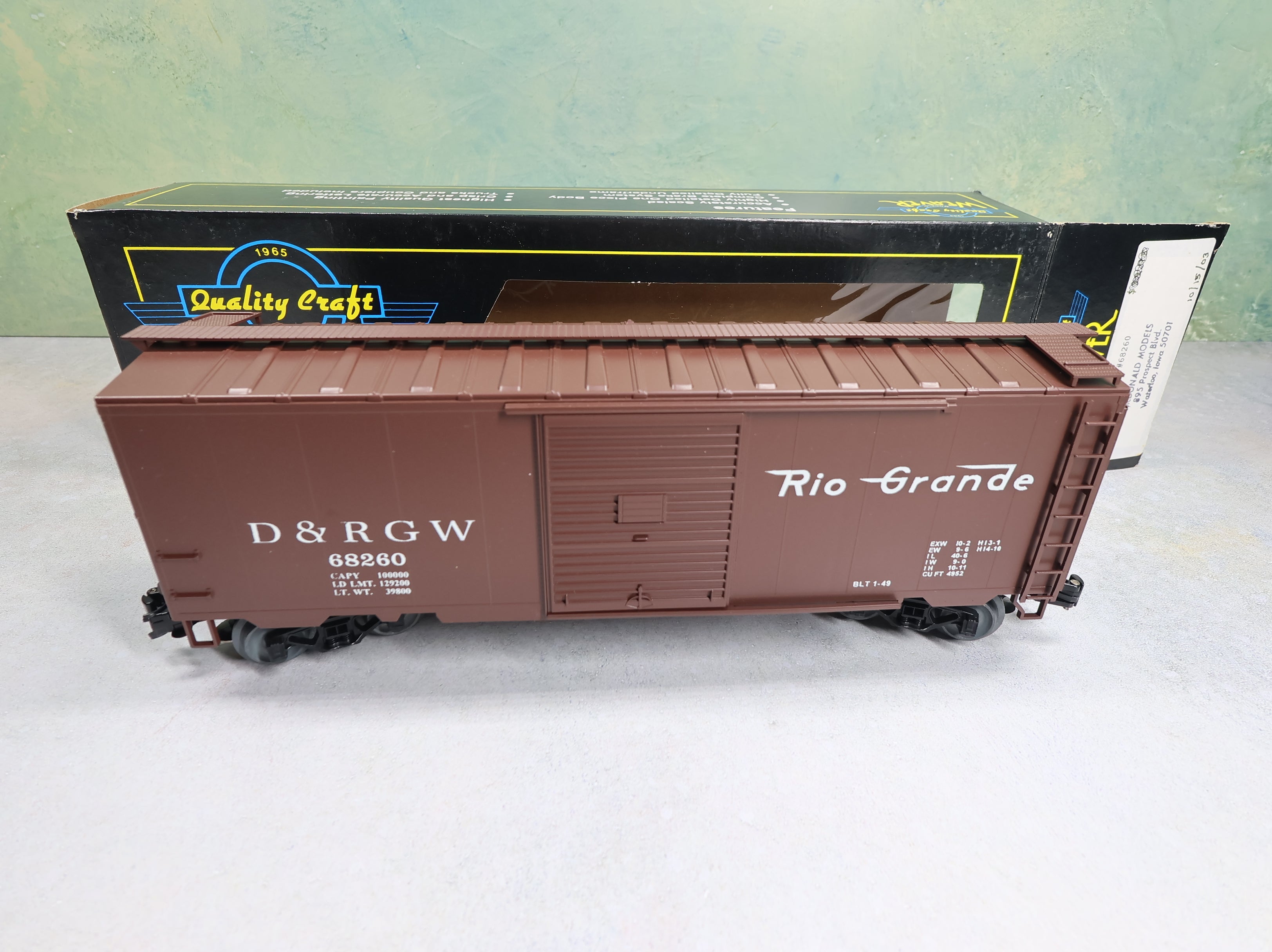 USED Weaver O 40' PS-1 Box Car Rio Grande D&RGW #68260