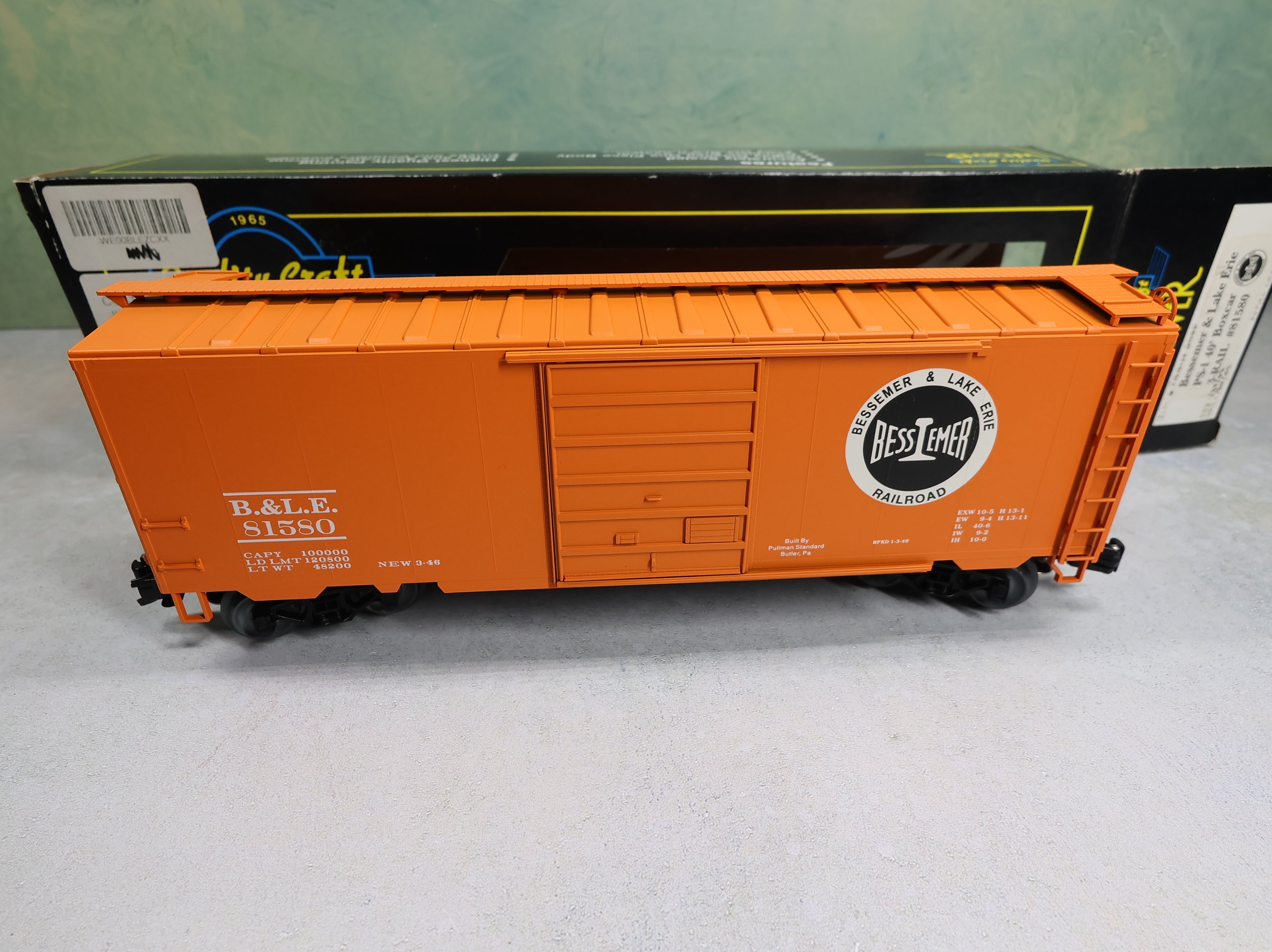 USED Weaver O 40' PS-1 Box Car Bessemer & Lake Erie B&LE #81580