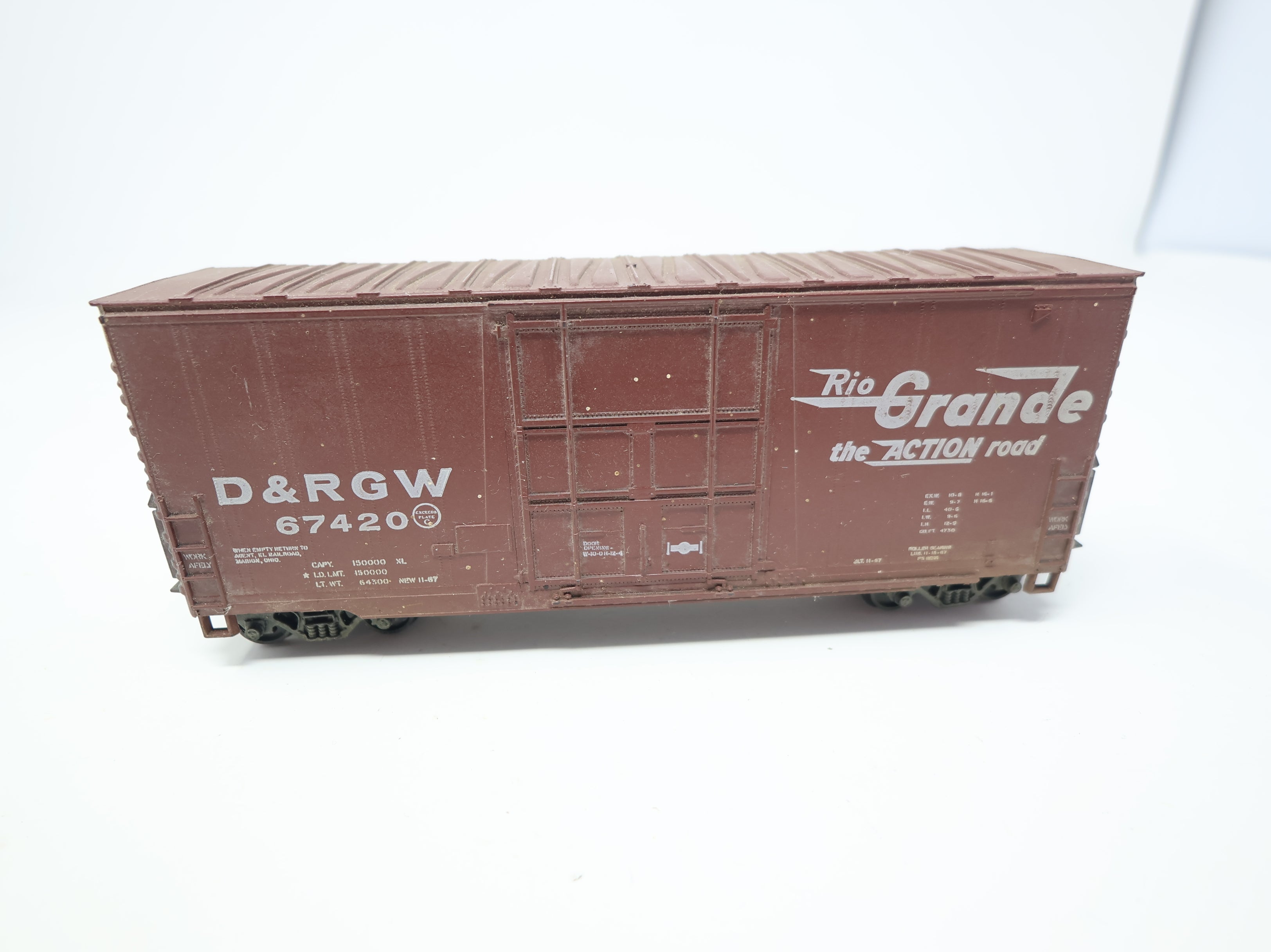 USED Athearn HO Scale 40' High Cube Rio Grande D&RGW #67420 Weathered