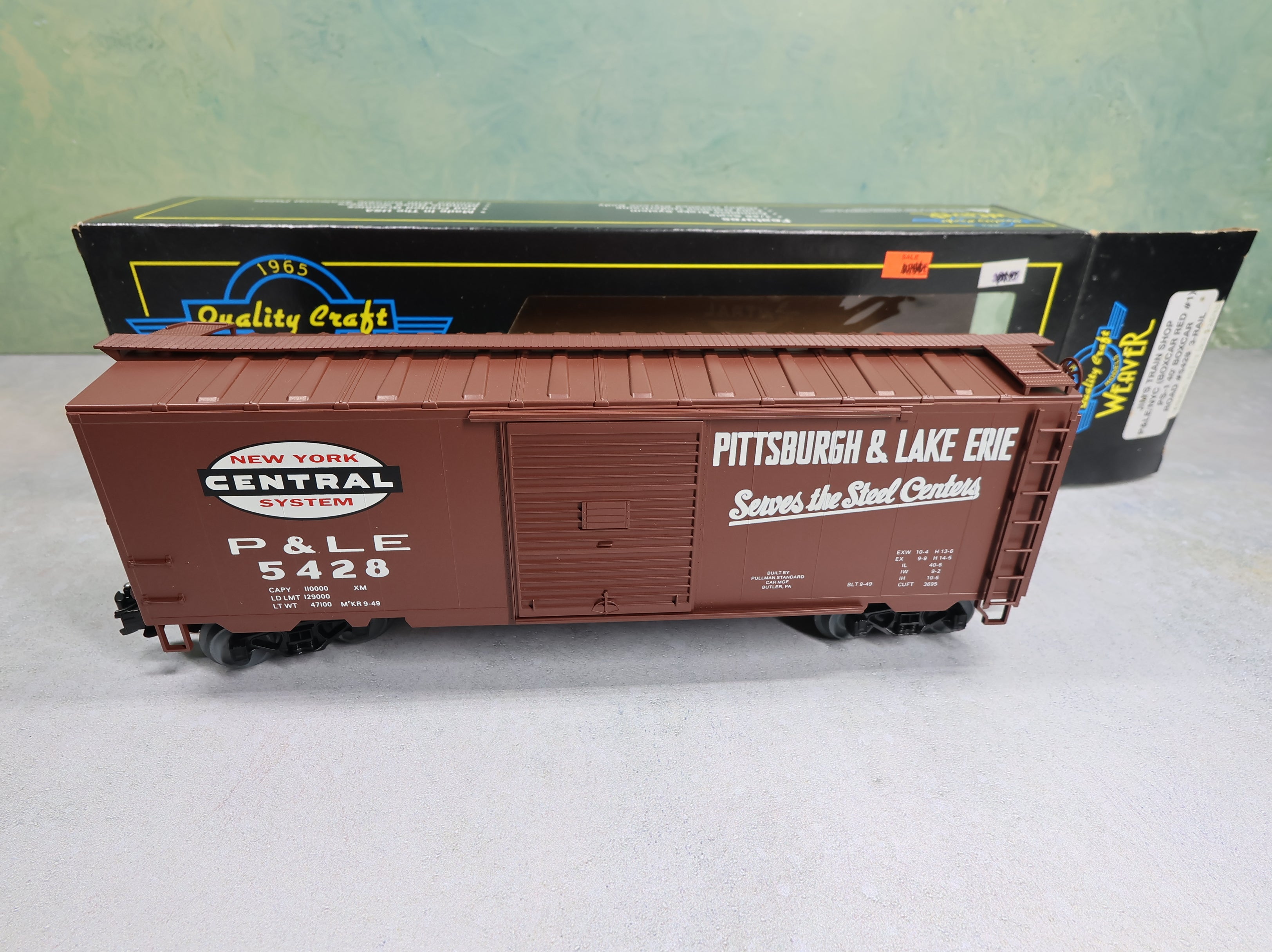 USED Weaver O 40' PS-1 Box Car Pittsburgh & Lake Erie P&LE #5428 NYC