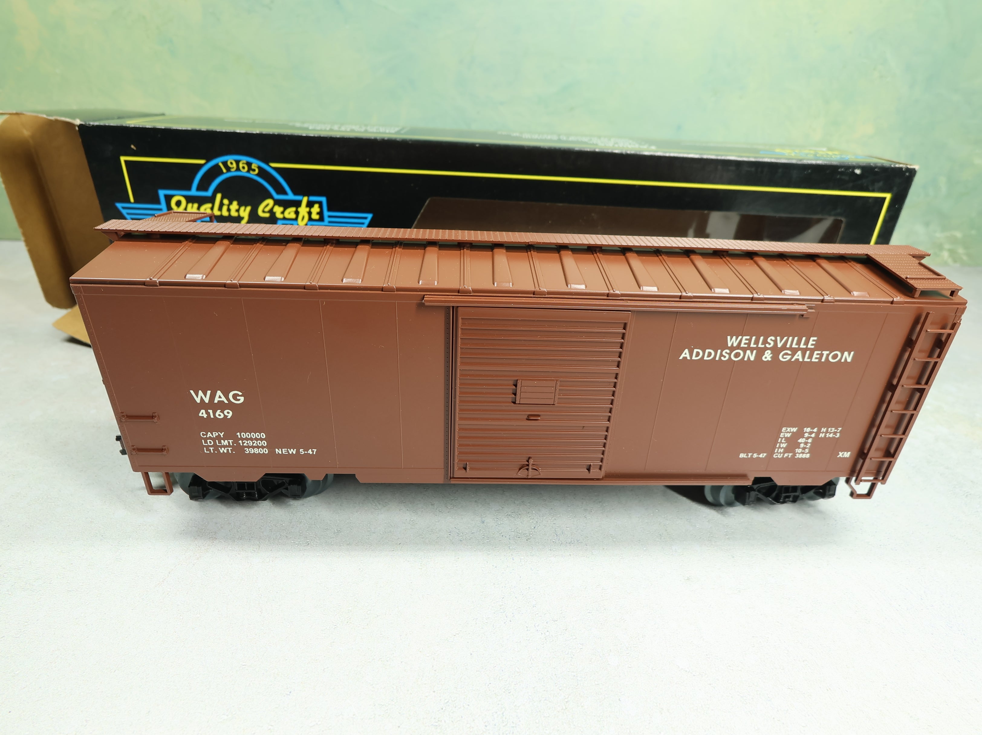 USED Weaver O 40' PS-1 Box Car Wellsville Addison & Galeton WAG #4169