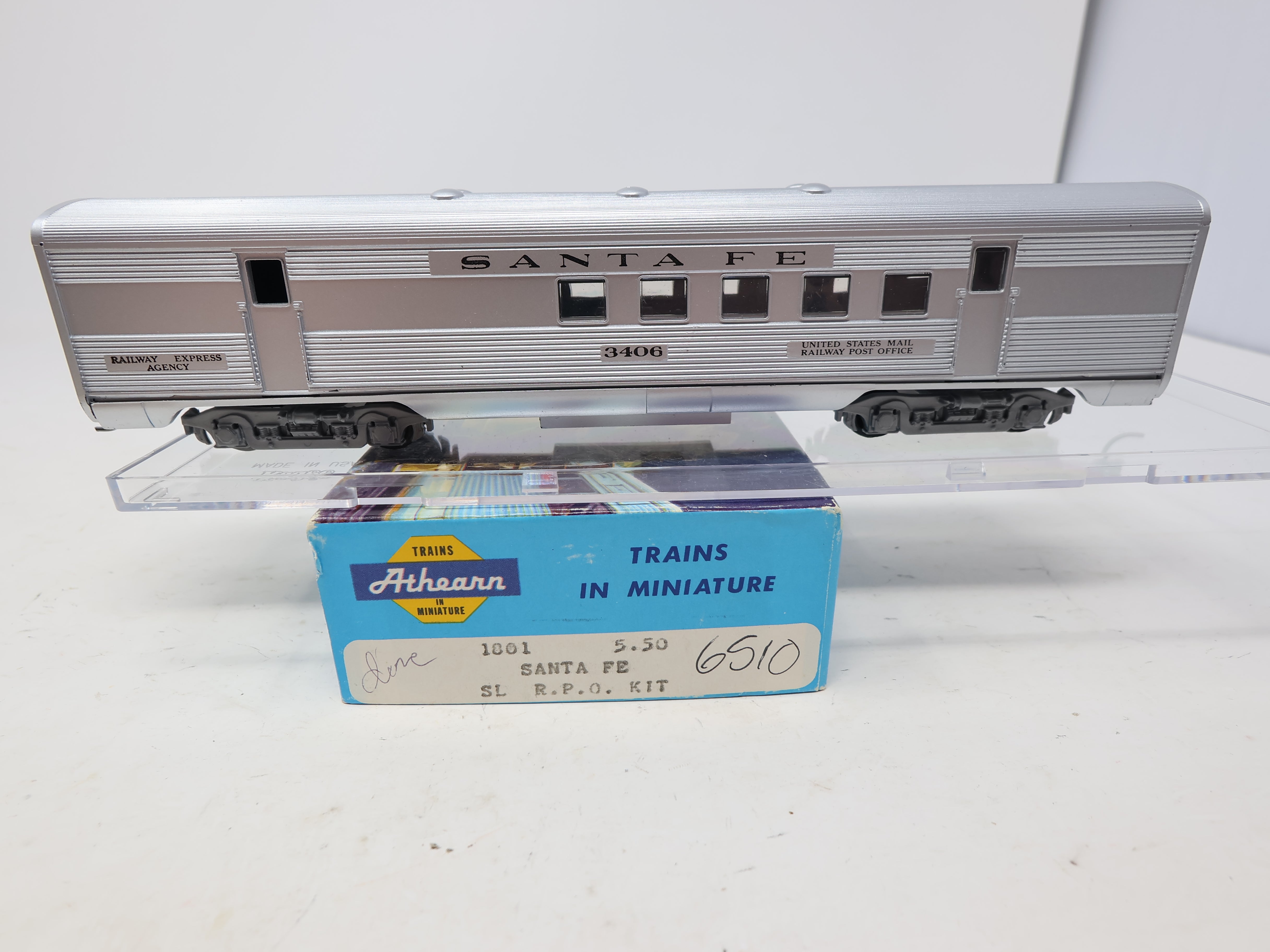 USED Athearn 1801 HO Scale, RPO Passenger Car, Santa Fe #3406