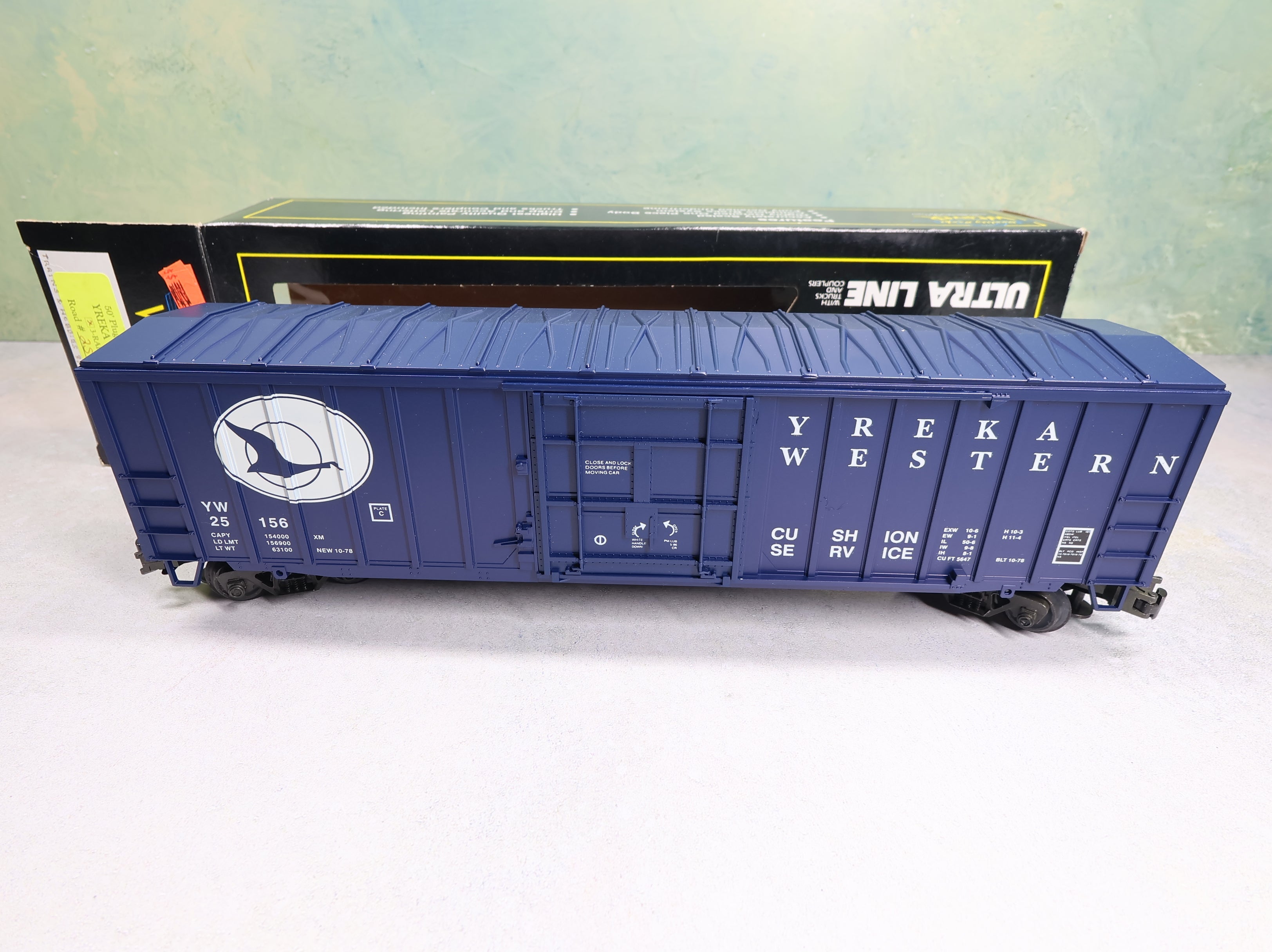 USED Weaver O 50' Plug Door Box Car Yreka Western YW #25156