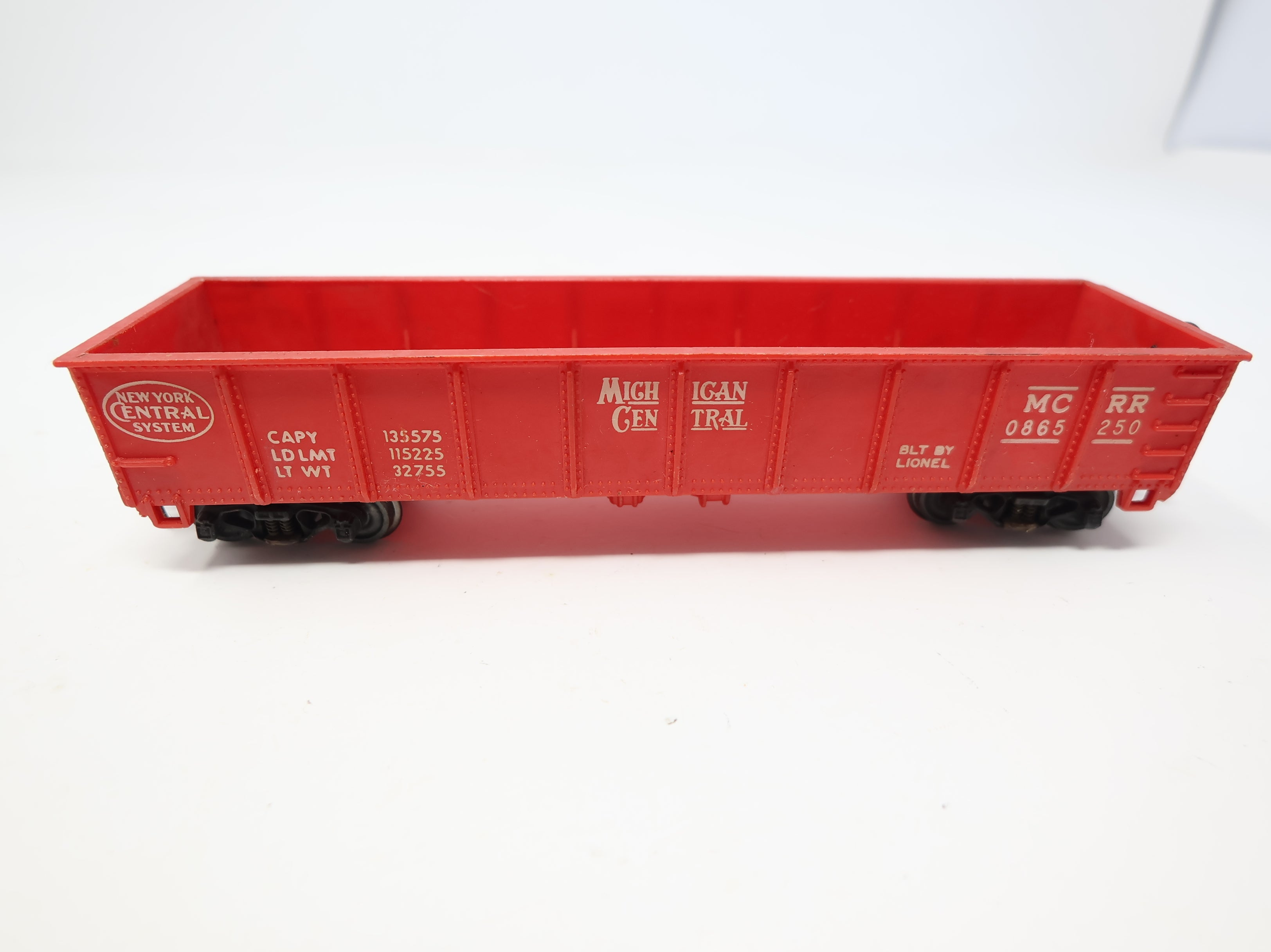 USED Lionel HO Scale Gondola Michigan Central MCRR #0865250