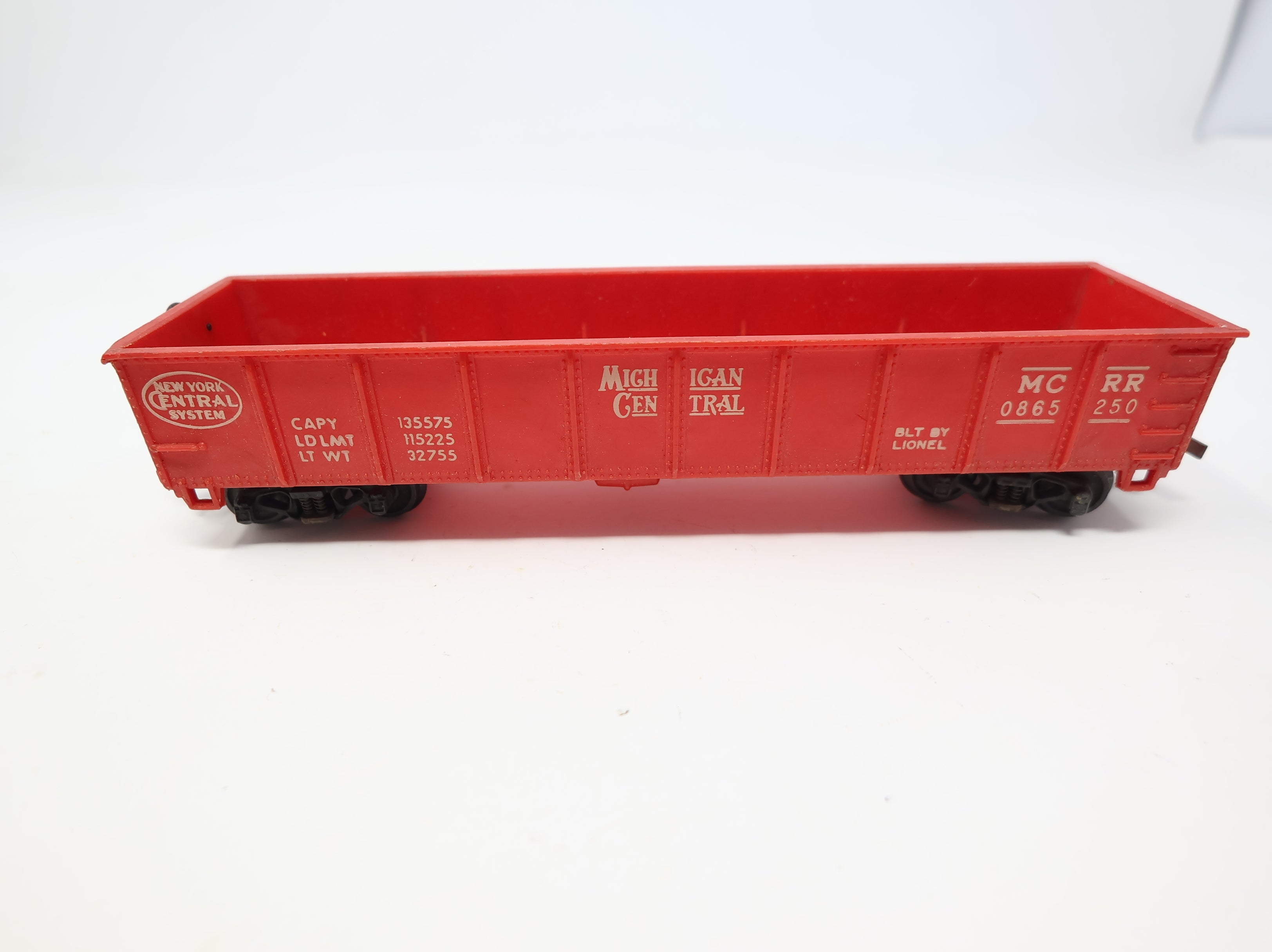 USED Lionel HO Scale Gondola Michigan Central MCRR #0865250