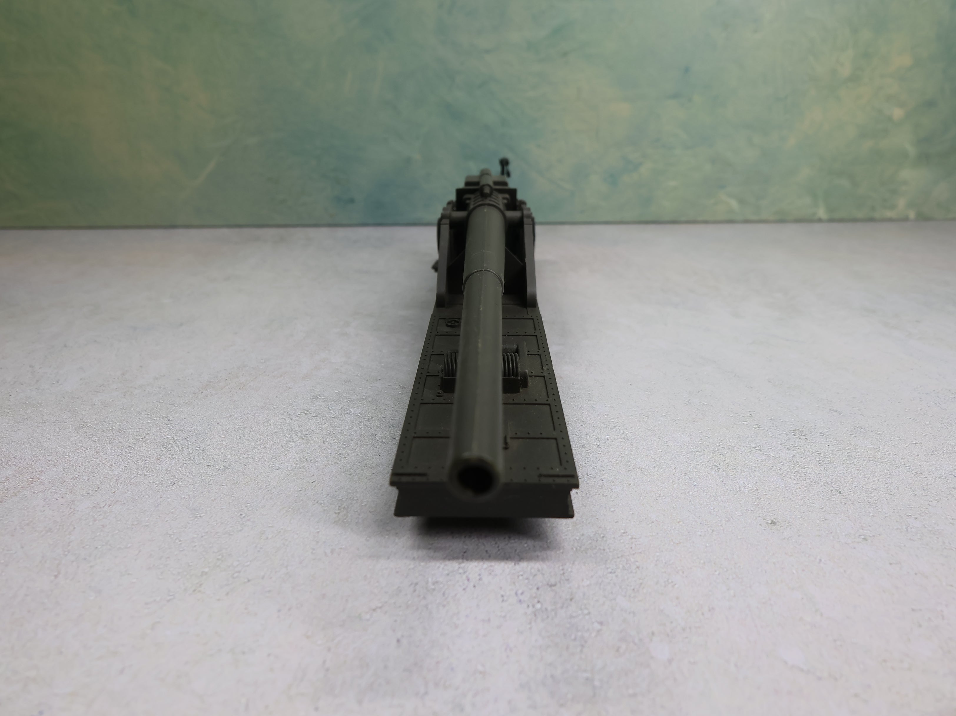 USED AHM HO Scale Railway Gun Car United States Army #114 Missing Parts