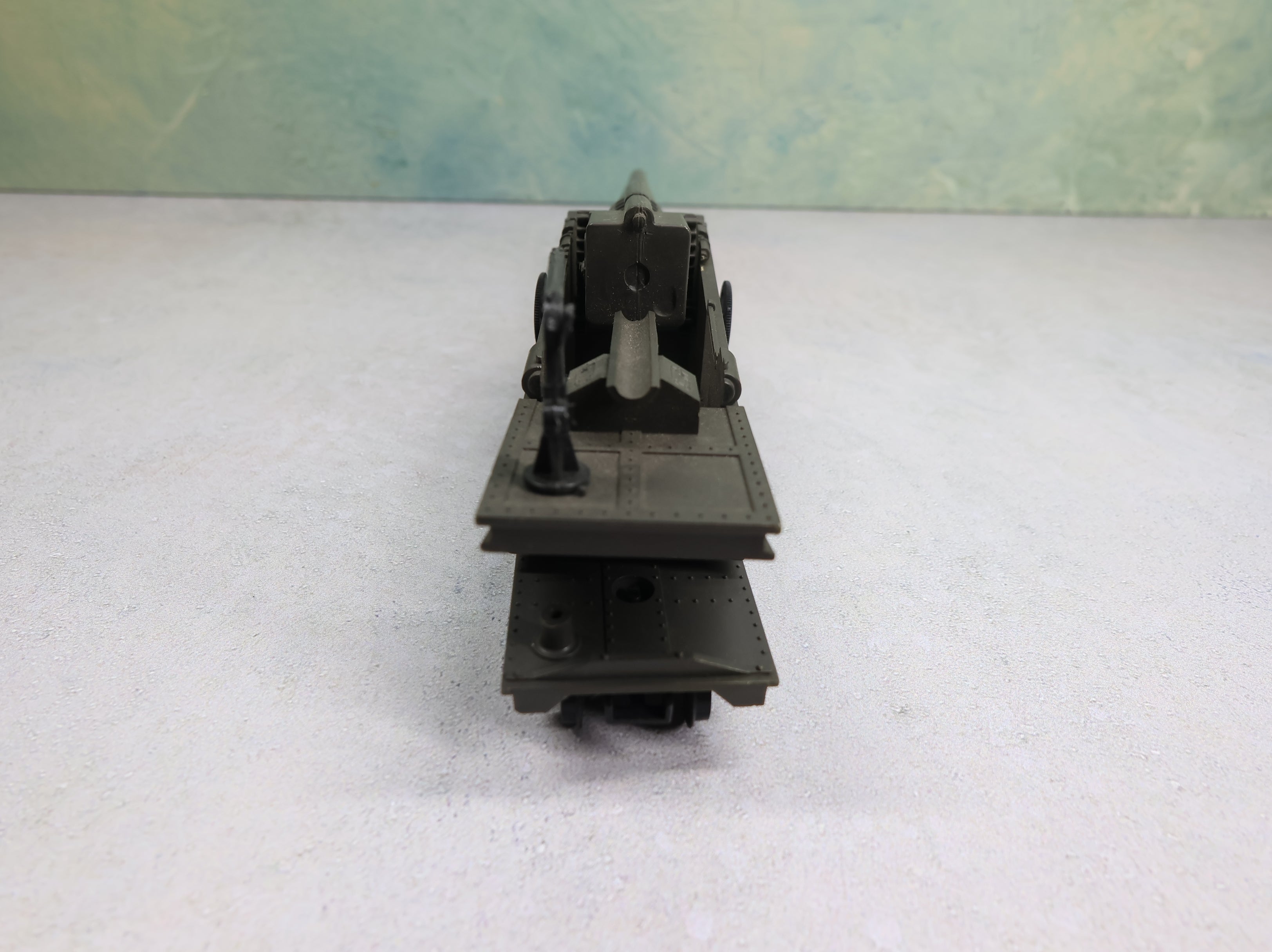 USED AHM HO Scale Railway Gun Car United States Army #114 Missing Parts