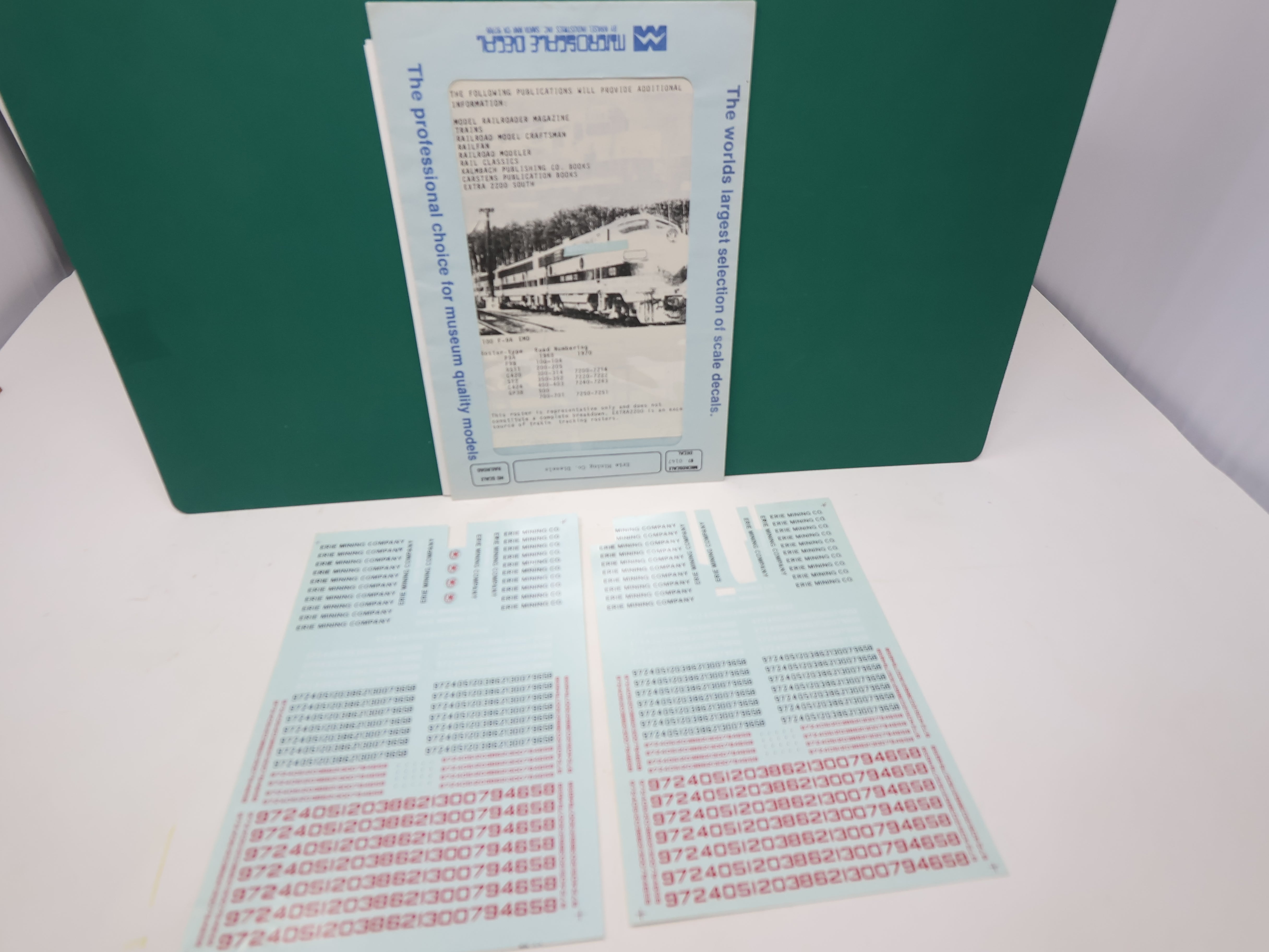 USED MICROSCALE 87-147 HO Scale, Erie Mining Co Diesel Decals (opened)