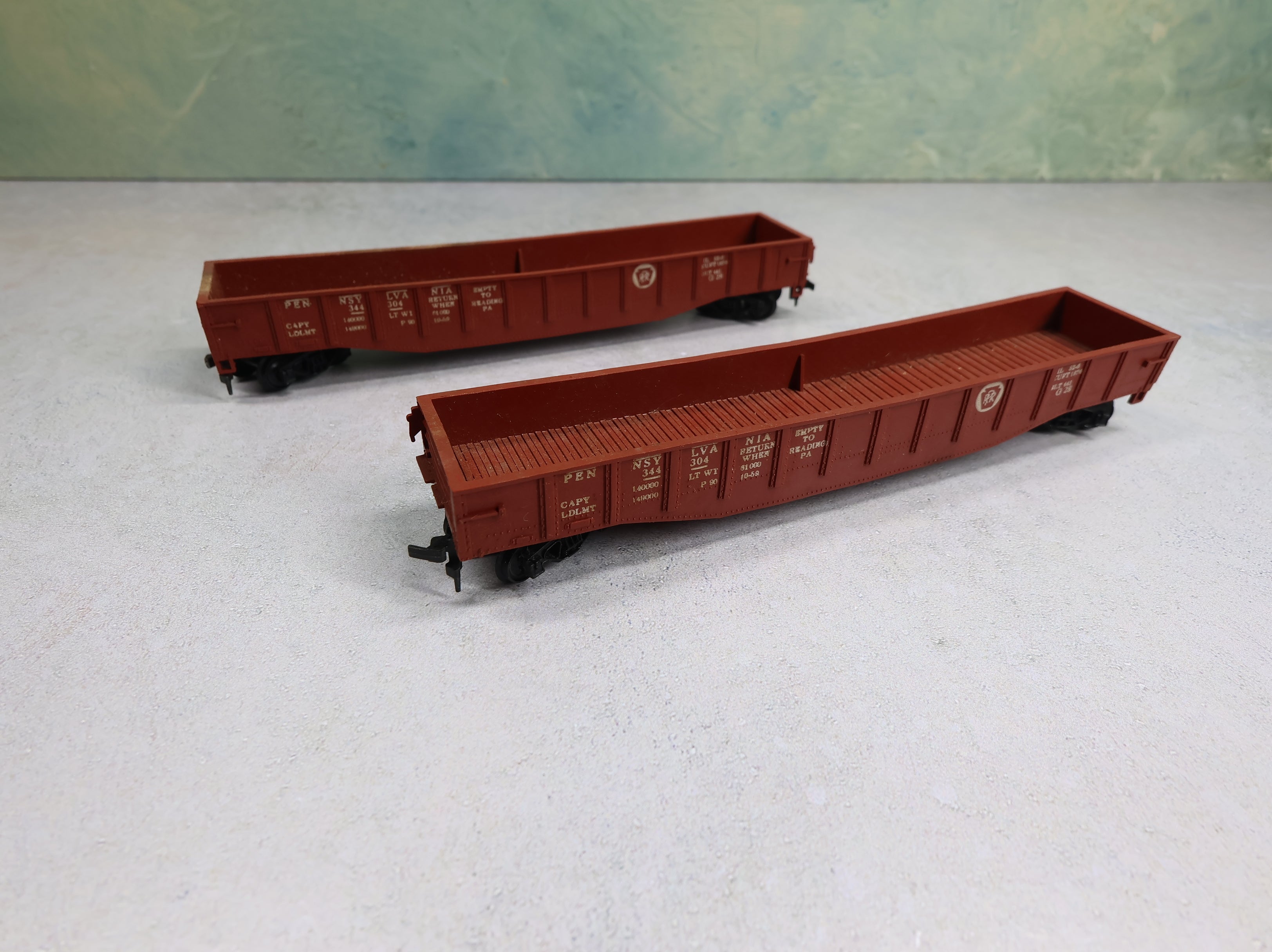 USED Fleischmann HO Scale 50' Gondola Pennsylvania #344304 (2 pcs)