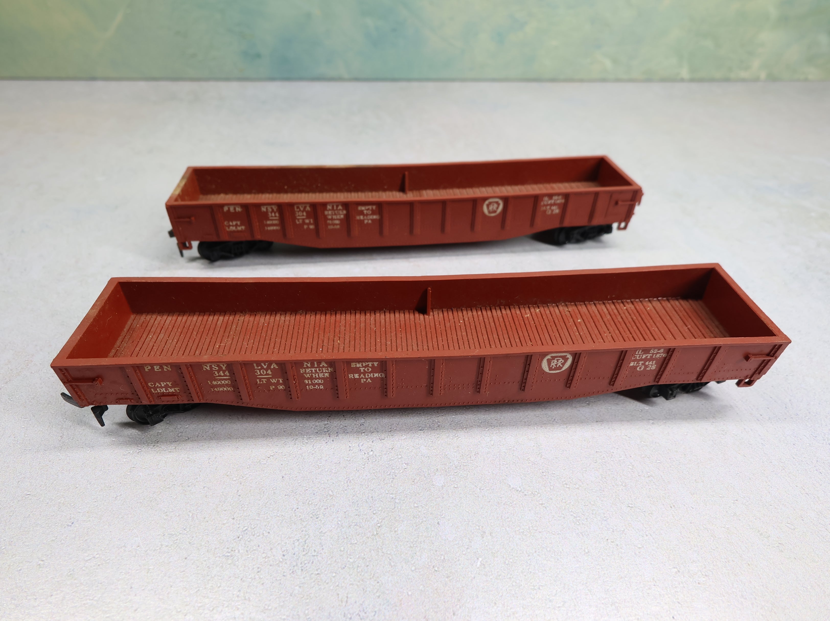 USED Fleischmann HO Scale 50' Gondola Pennsylvania #344304 (2 pcs)