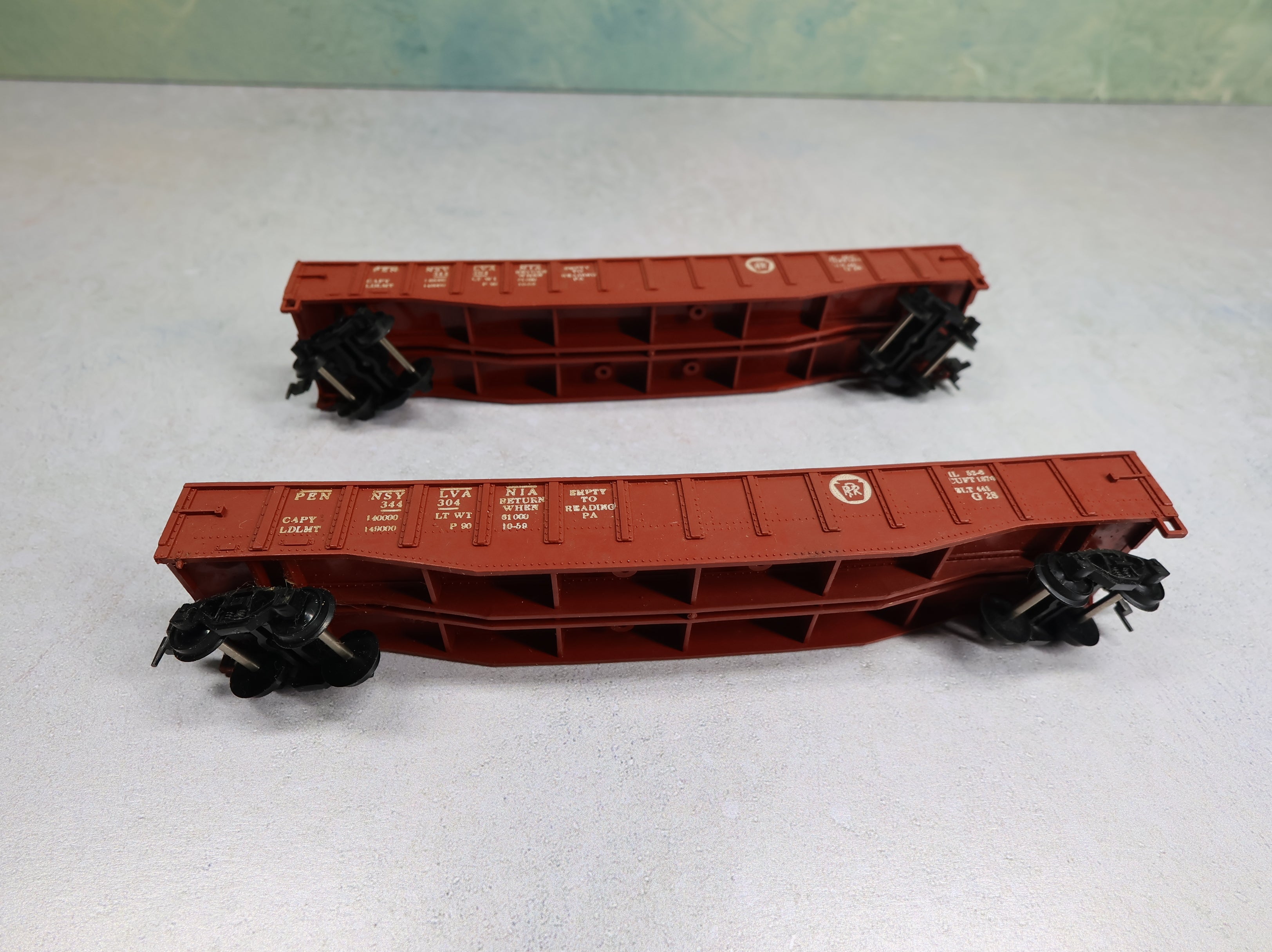 USED Fleischmann HO Scale 50' Gondola Pennsylvania #344304 (2 pcs)