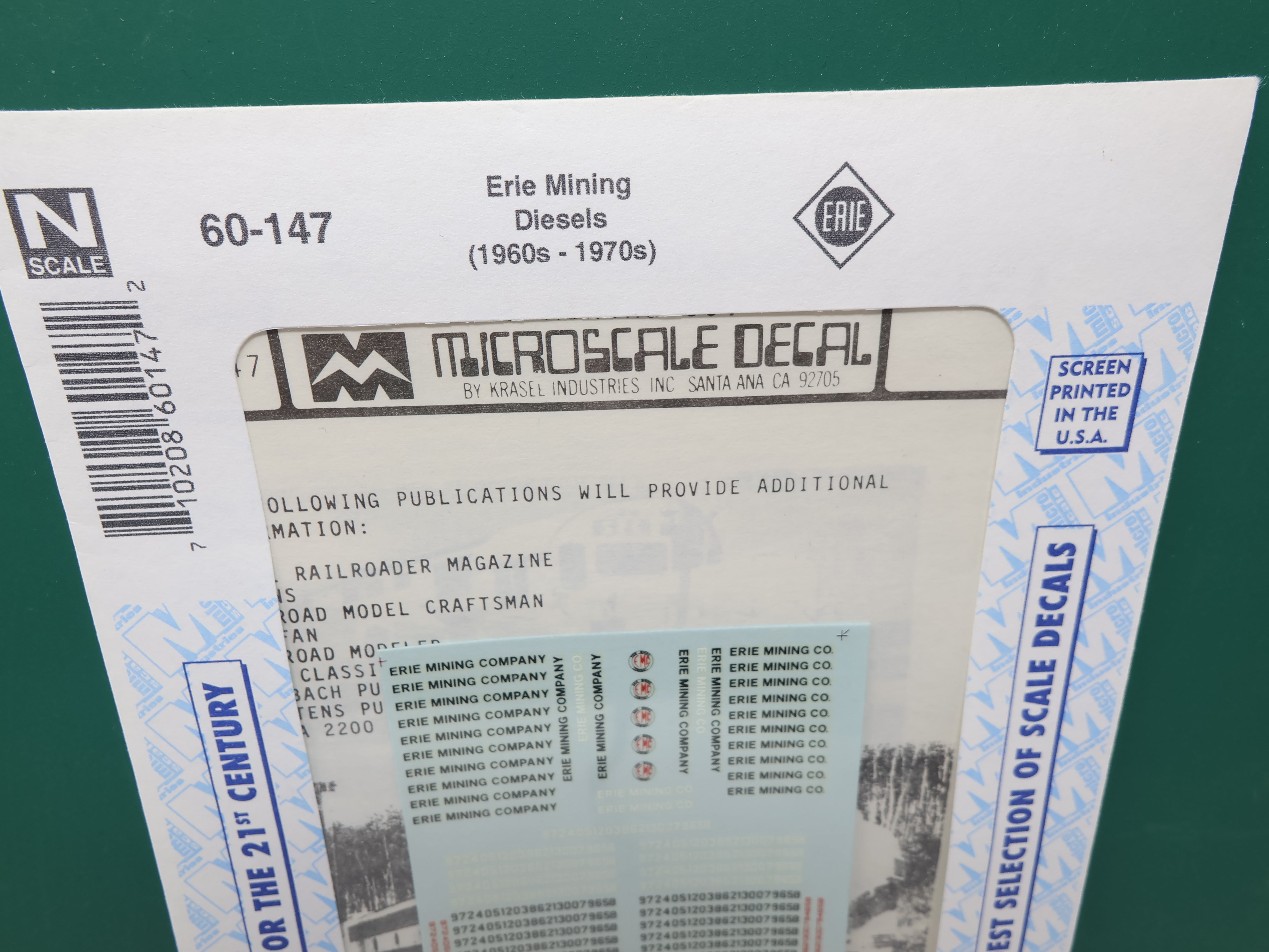 MICROSCALE 60-147 N Scale, Erie Mining Co Diesel Decals (60s & 70s)