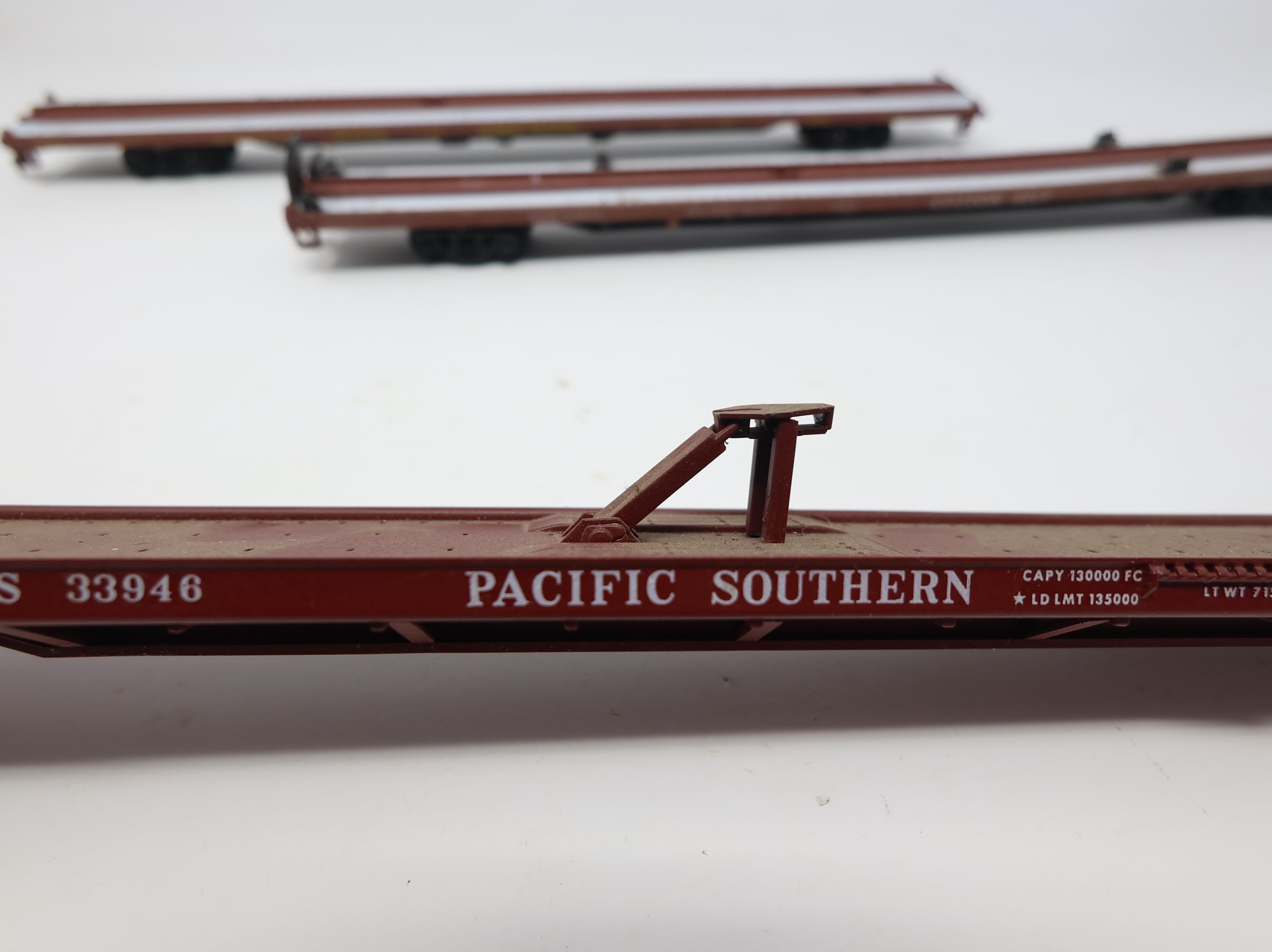 USED Athearn HO Scale Lot of 85' Flat Cars (rough) Pacific Southern, Cotton Belt, Union Pacifc (3 pcs)