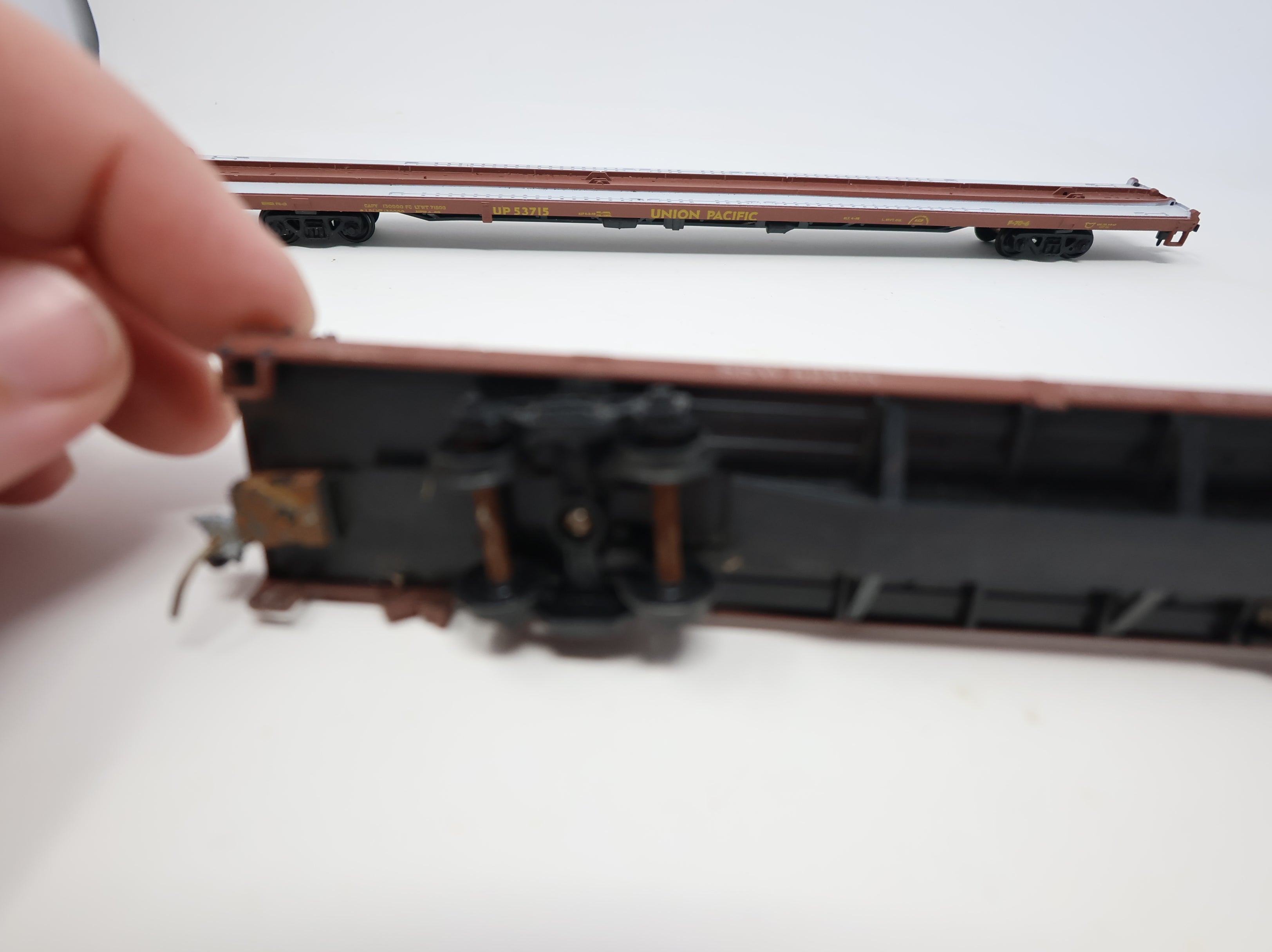 USED Athearn HO Scale Lot of 85' Flat Cars (rough) Pacific Southern, Cotton Belt, Union Pacifc (3 pcs)