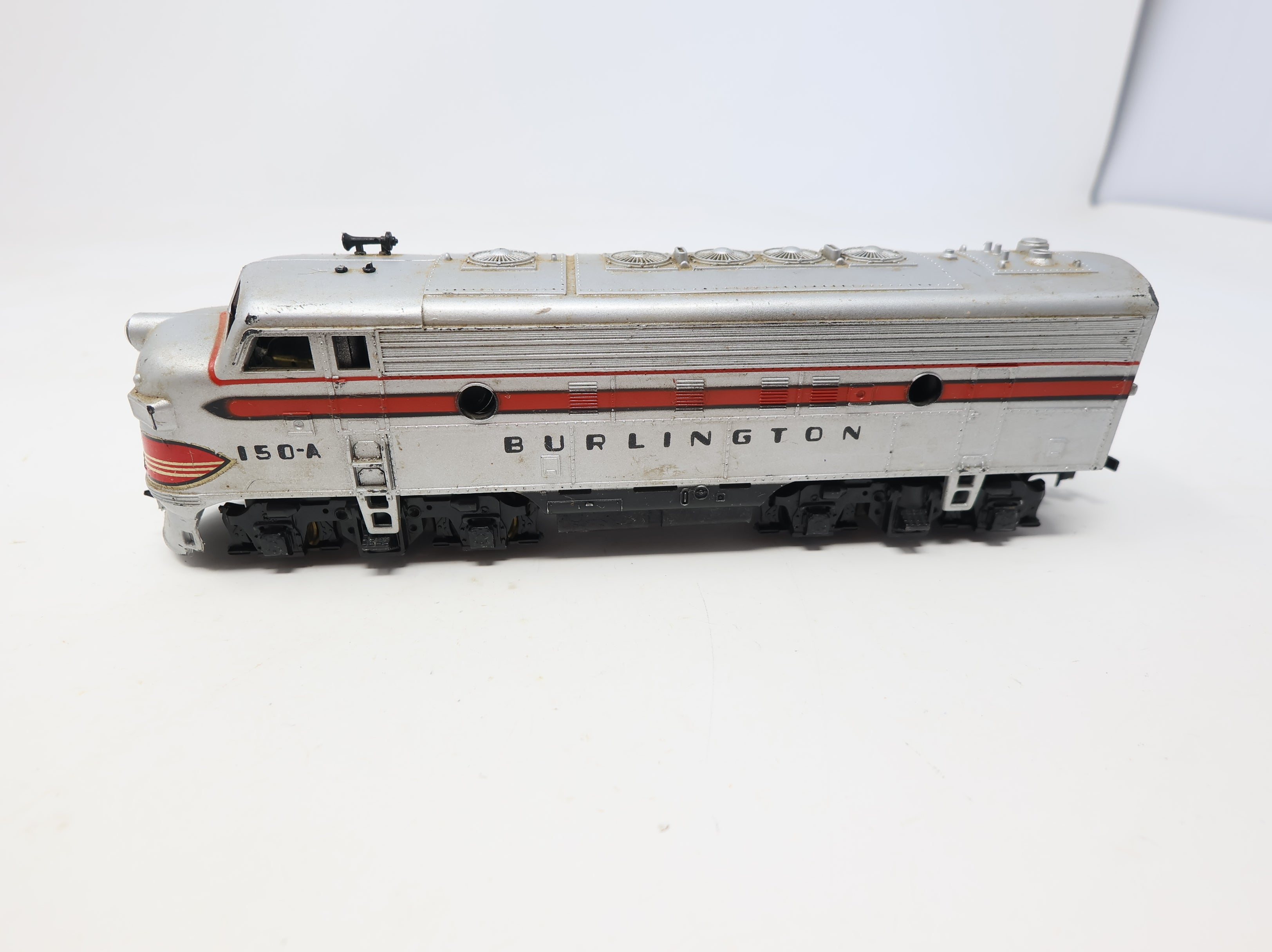 USED Tyco HO Scale F7A Diesel Locomotive Burlington #150-A Parts/Repairs DC