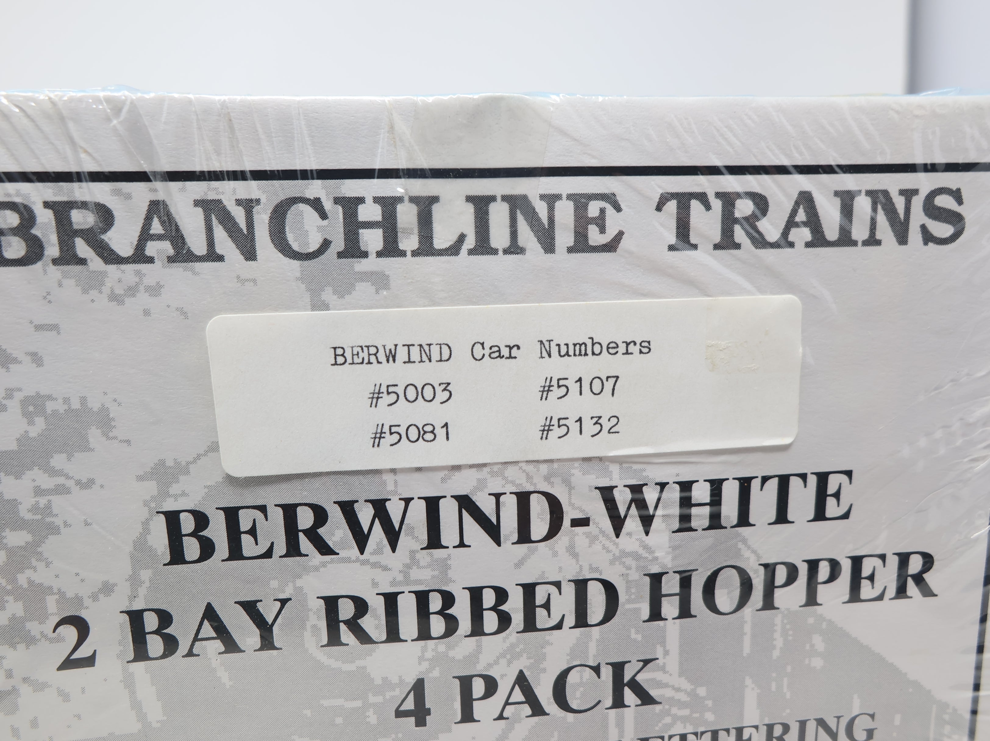 USED Athearn / Branchline 102024 HO Scale 2 Bay Ribbed Hopper Black w/ White Lettering SEALED Berwind #5003, 5081, 5107, 5132 KIT (4 pcs)