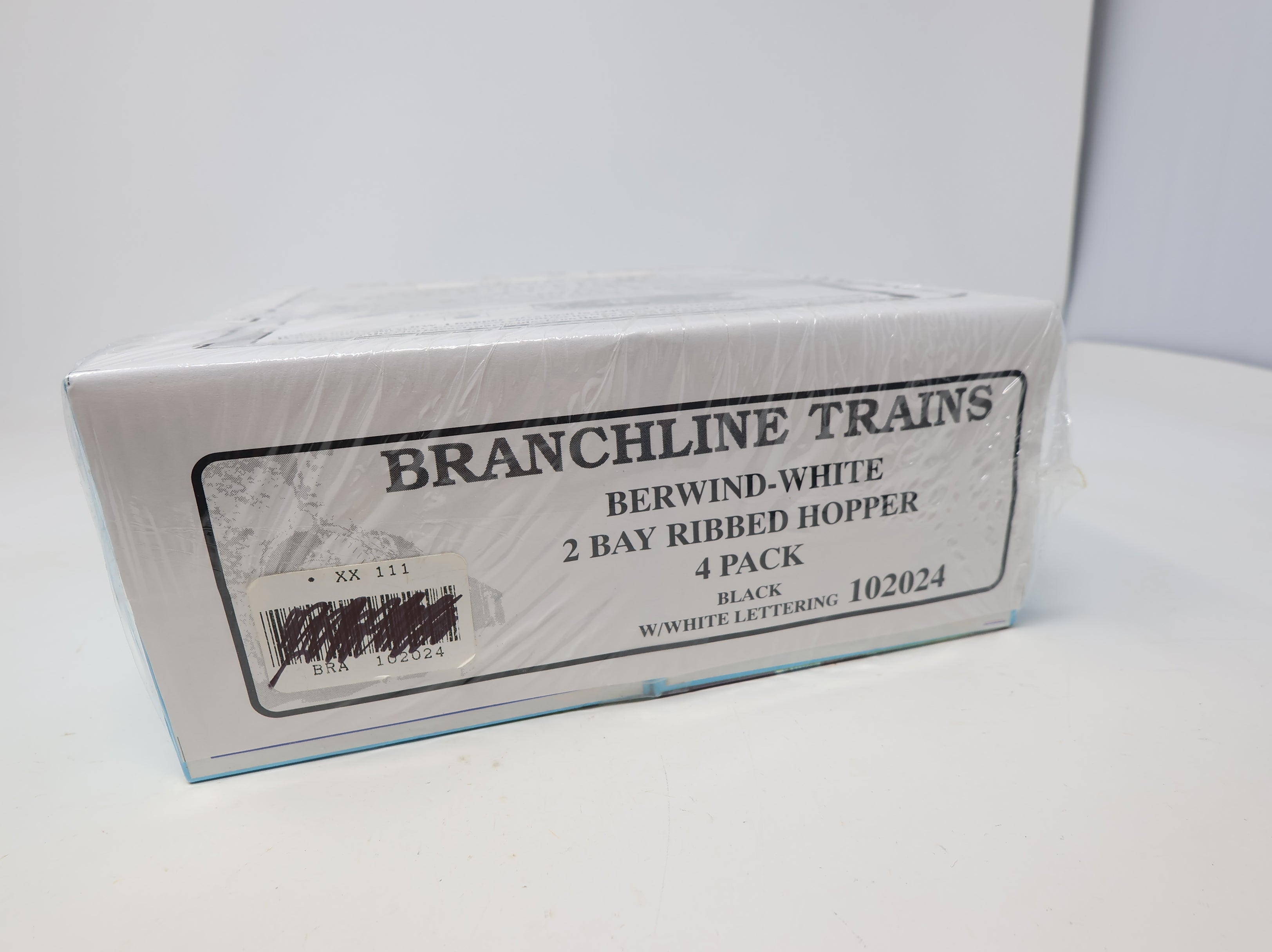 USED Athearn / Branchline 102024 HO Scale 2 Bay Ribbed Hopper Black w/ White Lettering SEALED Berwind #5003, 5081, 5107, 5132 KIT (4 pcs)